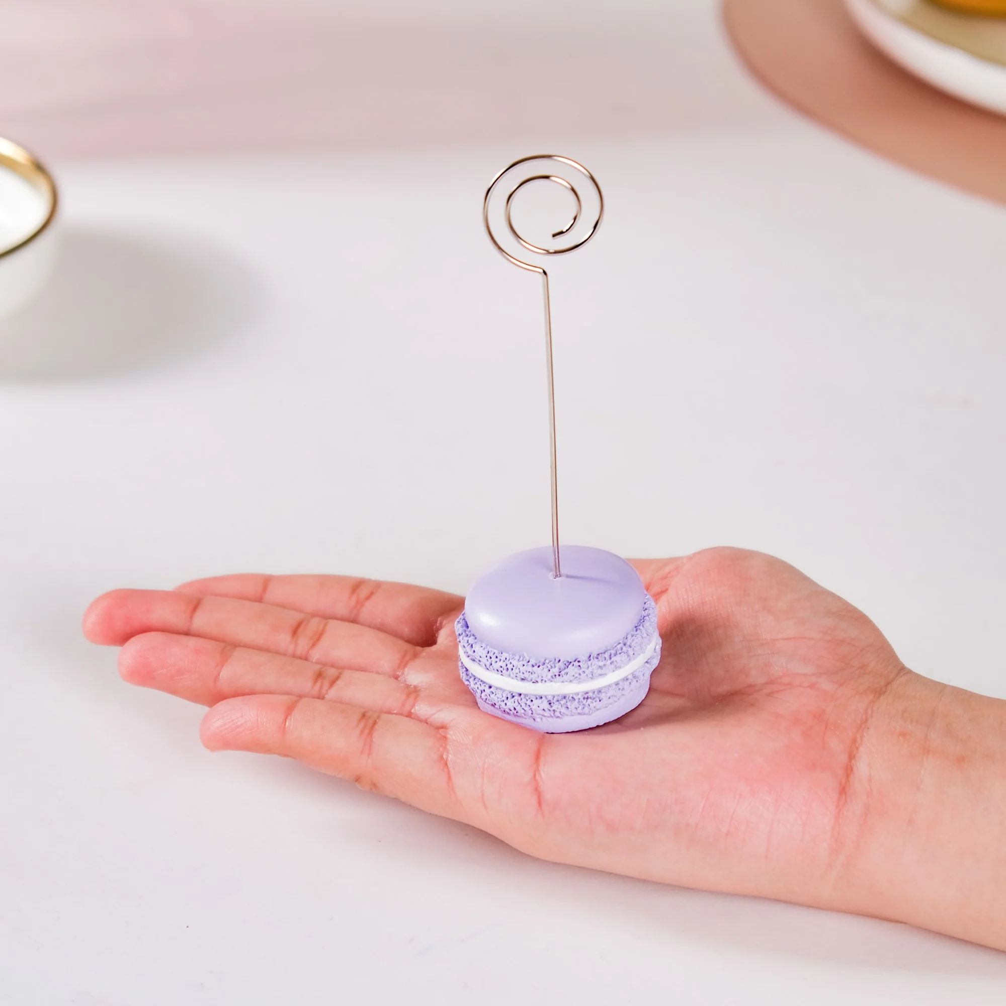 Macaron Place Card Holder Lavender 4.5 Inch - Image 2