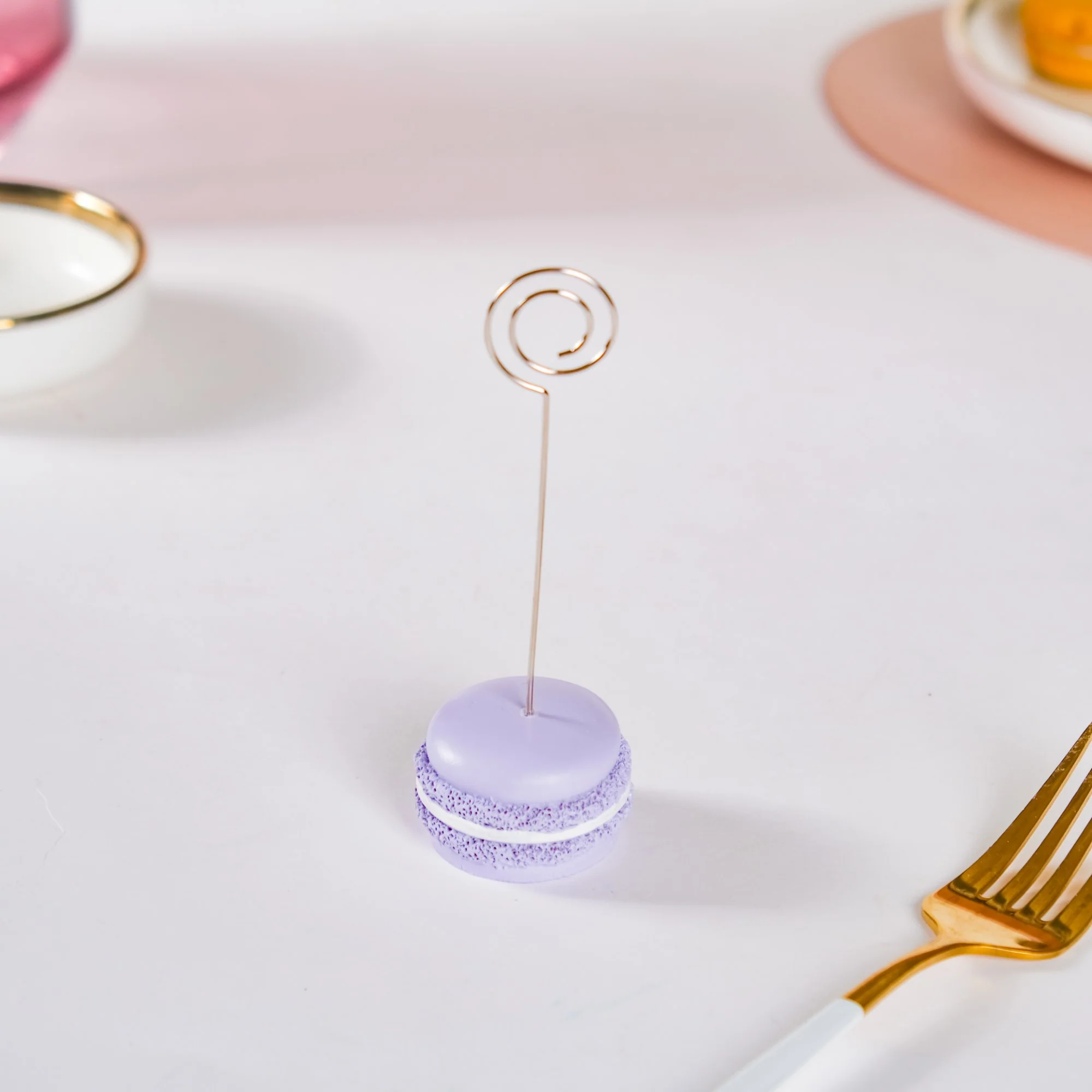 Macaron Place Card Holder Lavender 4.5 Inch - Image 3