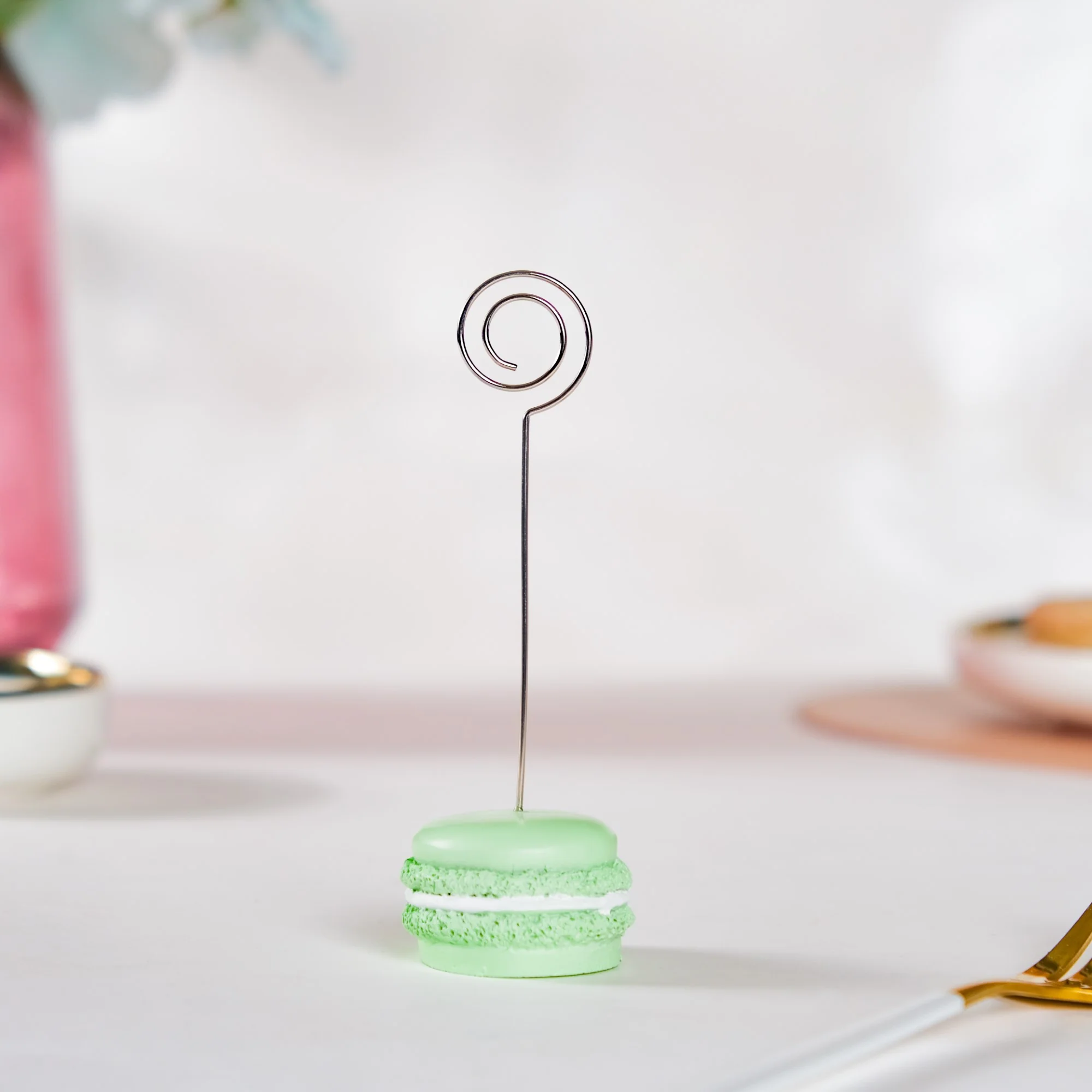 Macaron Table Card Clip Holder Green 4.5 Inch - Image 5