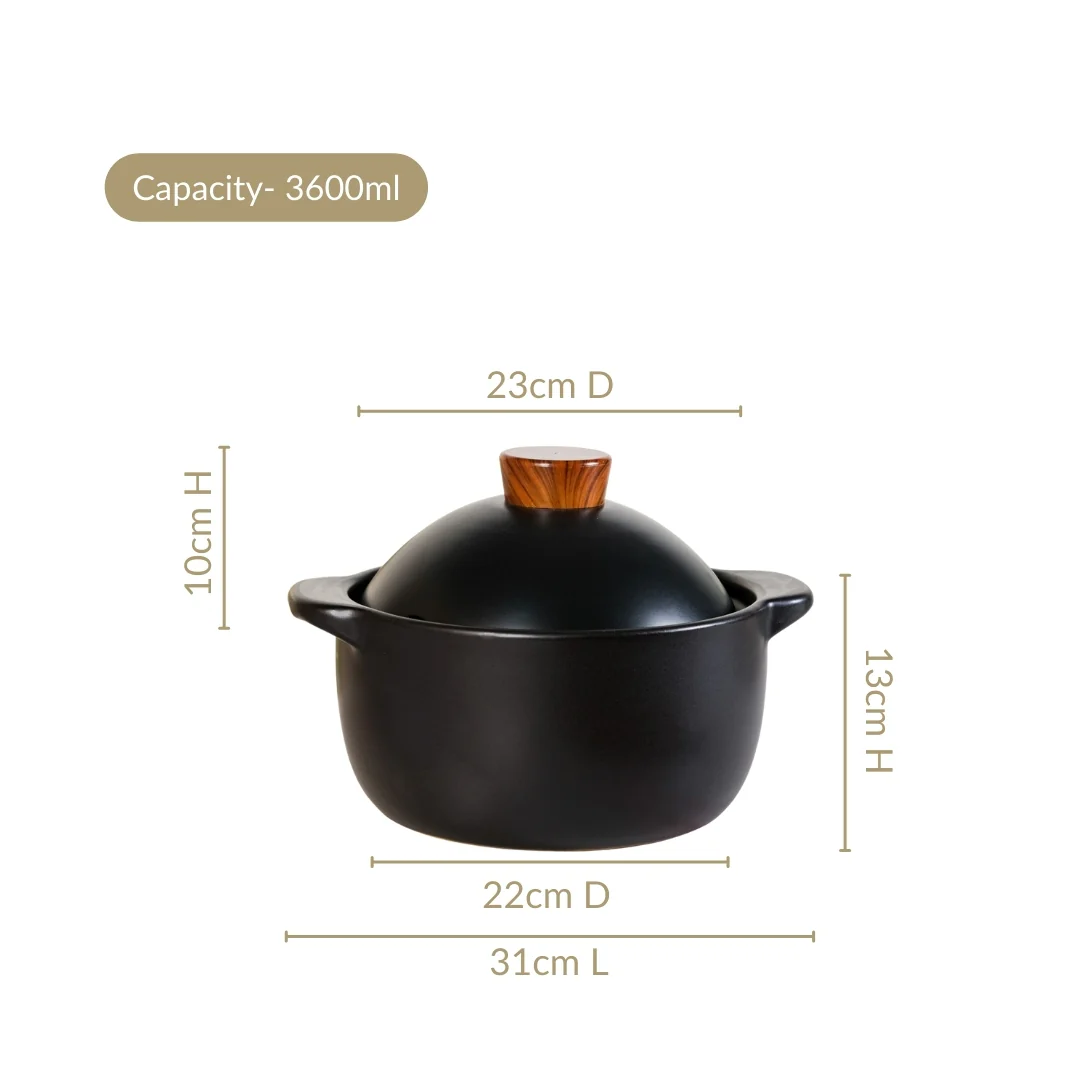 Maison Black Stew Pot 3600ml - Image 3