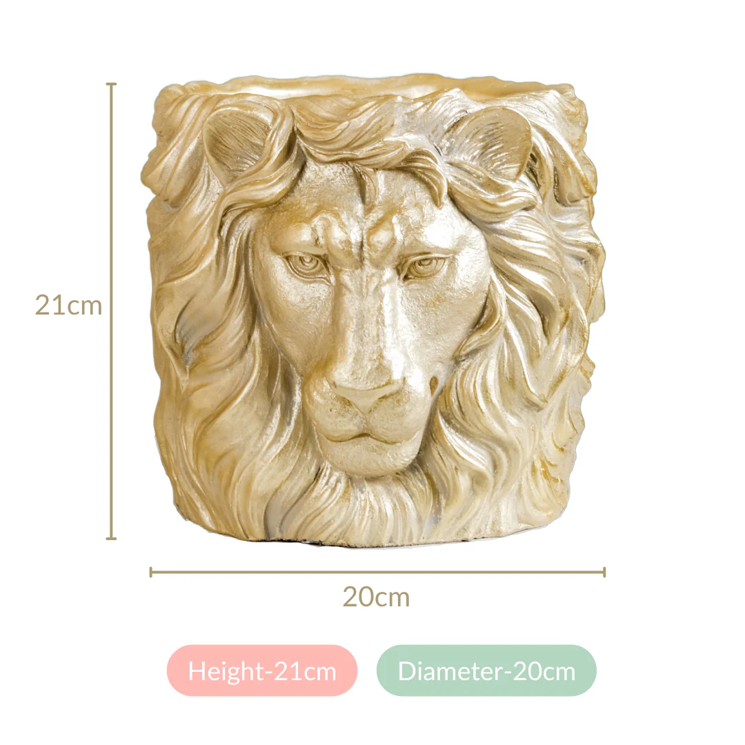 Majestic Lion Mane Resin Pot For Room Decor - Image 6