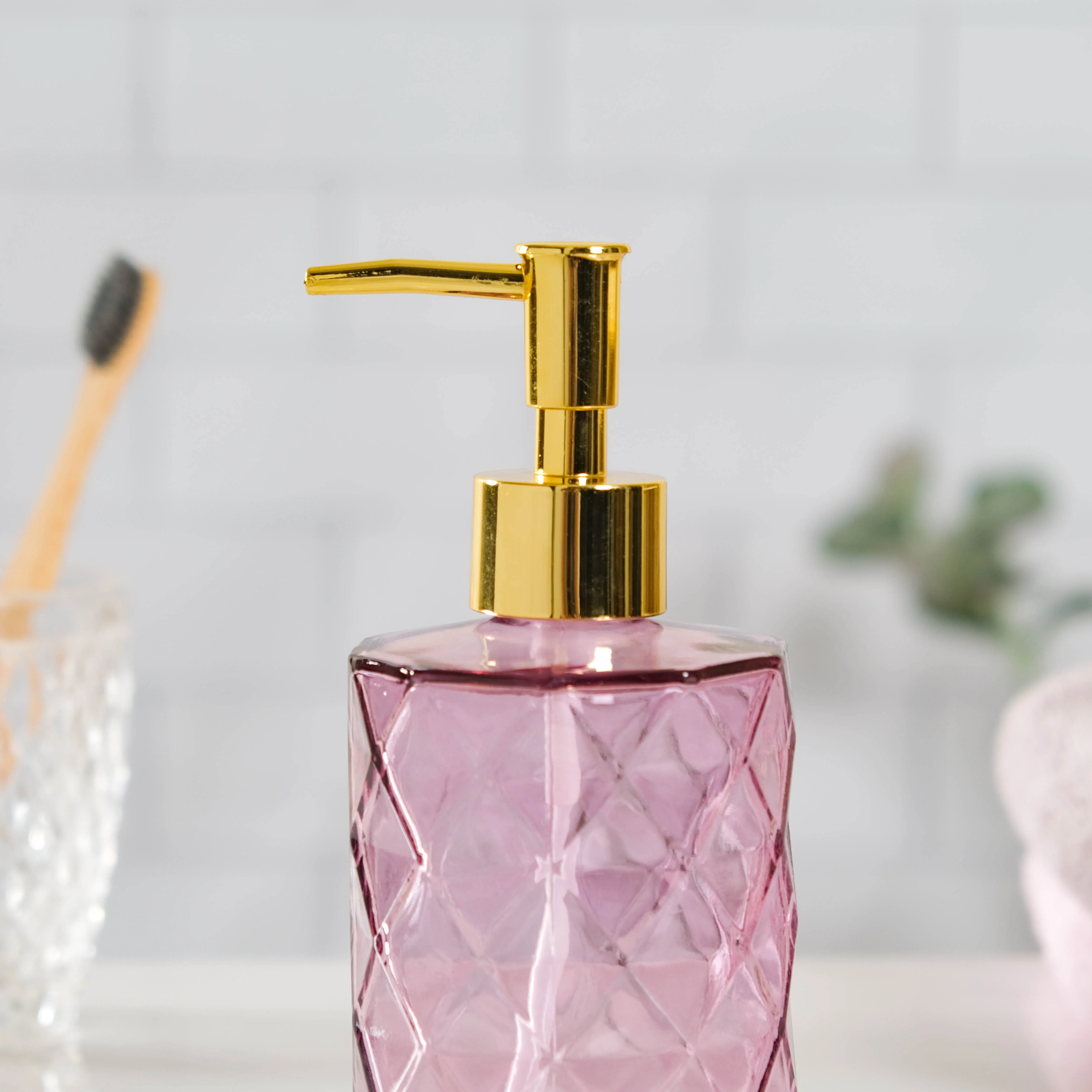 Majestic Purple Textured Glass Dispenser With Nozzle - Image 6