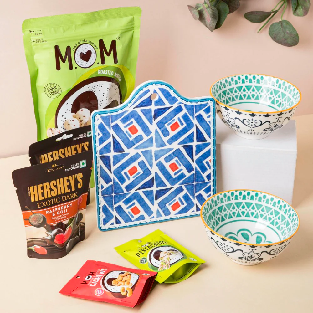 Mandala Bowl And Platter Gift Hamper Set Of 7