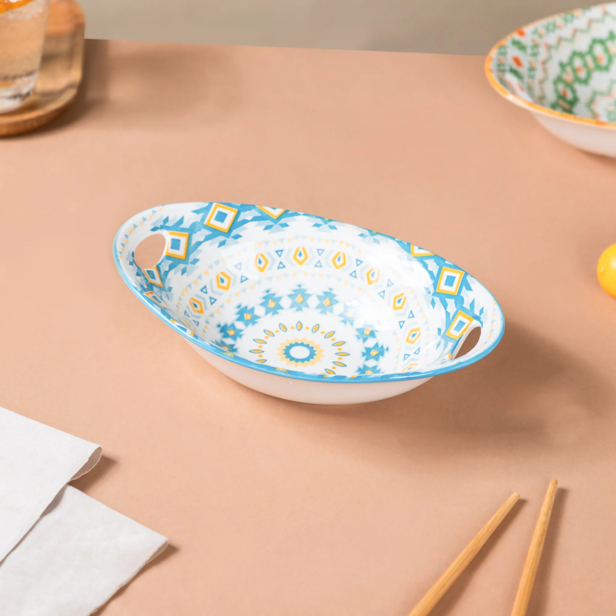 Mandala Ceramic Bakeware With Handle - Image 3