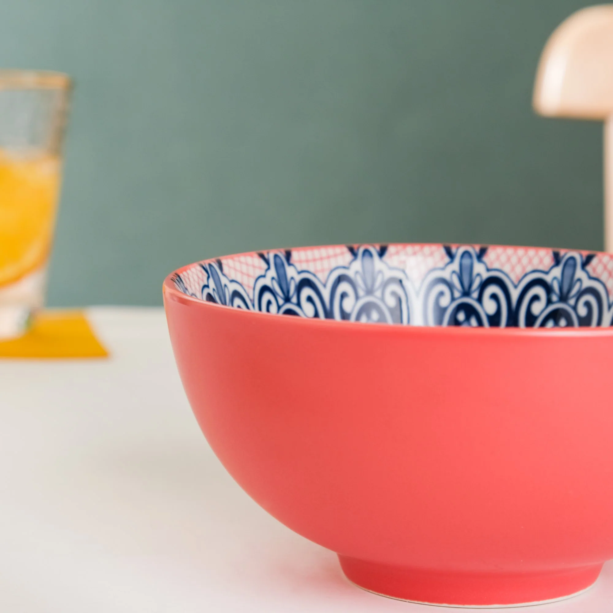 Mandala Ceramic Snack Bowl Pink 400ml Set Of 2 - Image 4