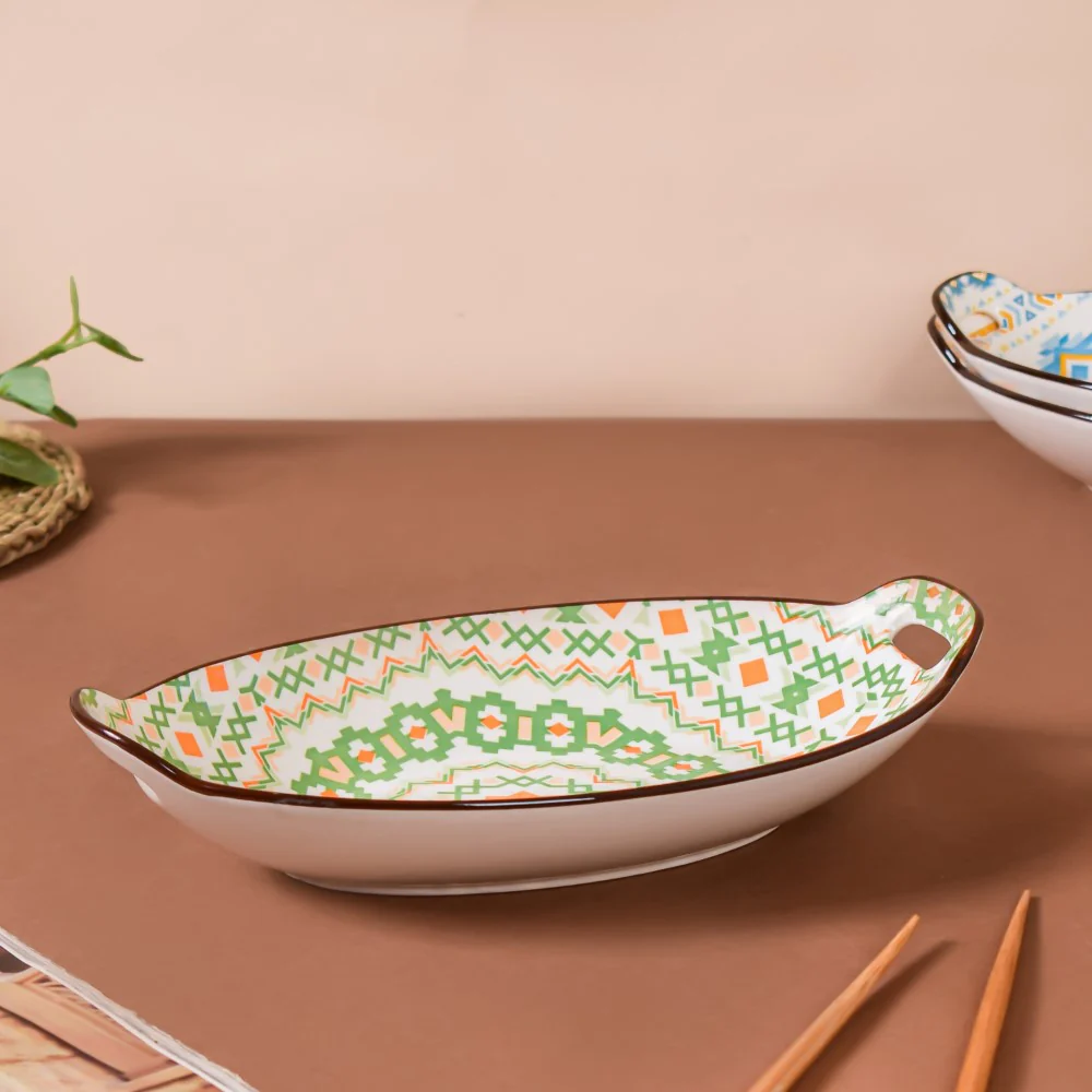 Mandala Green Criss-Cross Baking Plate With Handle - Image 5