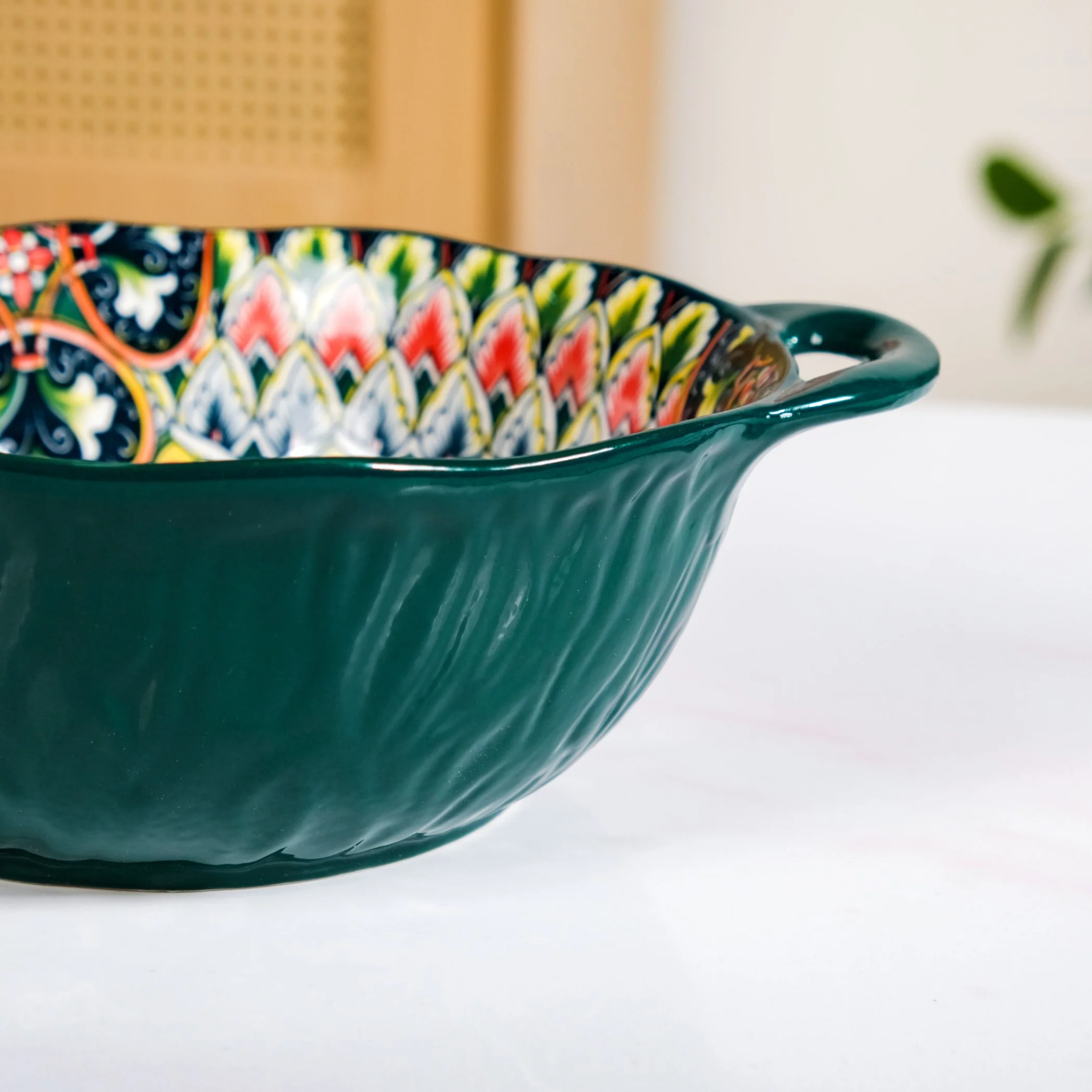 Mandala Melange Serving Bowl Green 1500ml - Image 8