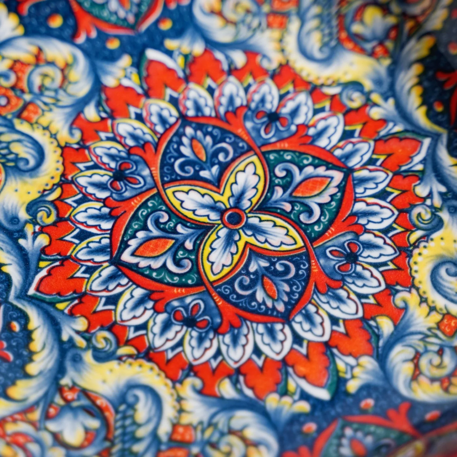 Mandala Melange Serving Platter With Handle Red - Image 5