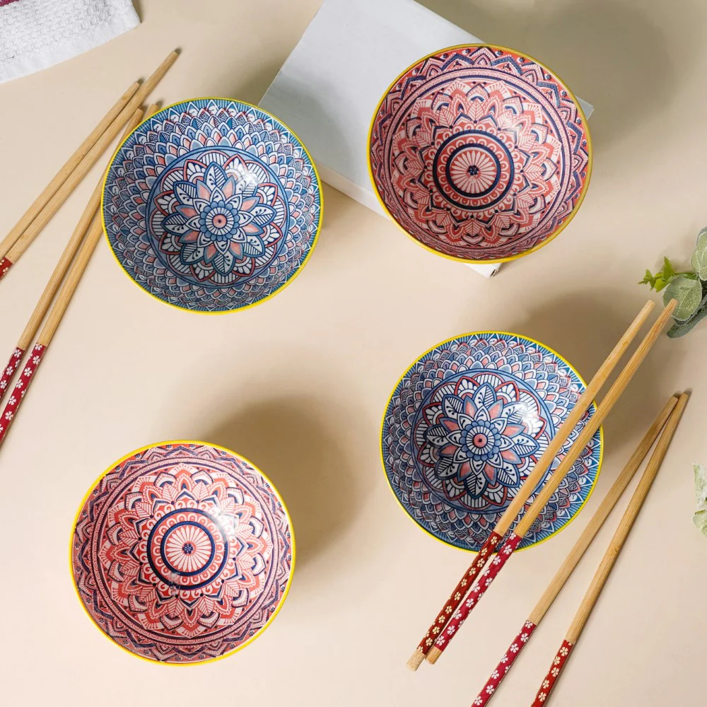 Mandala Ramen Bowl Set of 4 - Image 11
