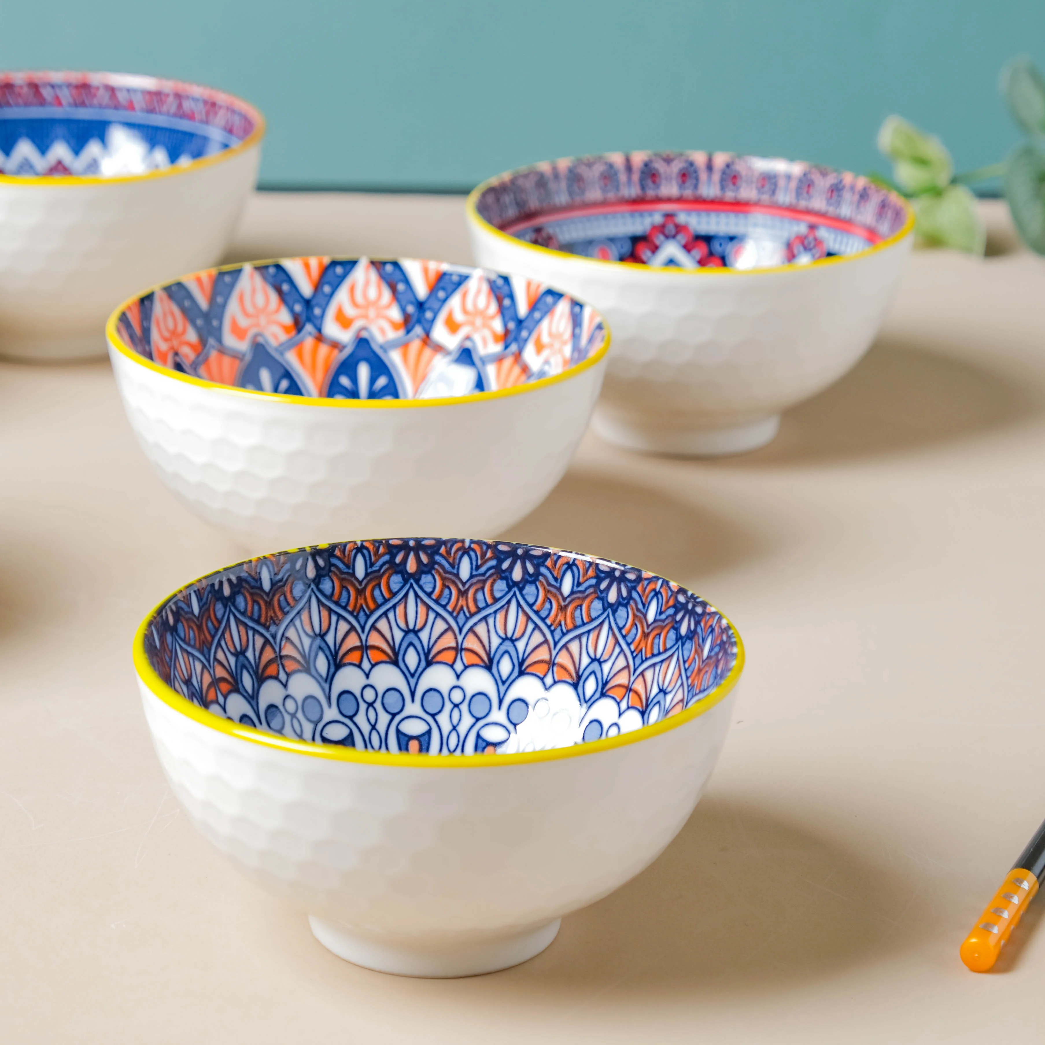Mandala Snack Bowl Set Of 6 With Chopsticks - Image 13