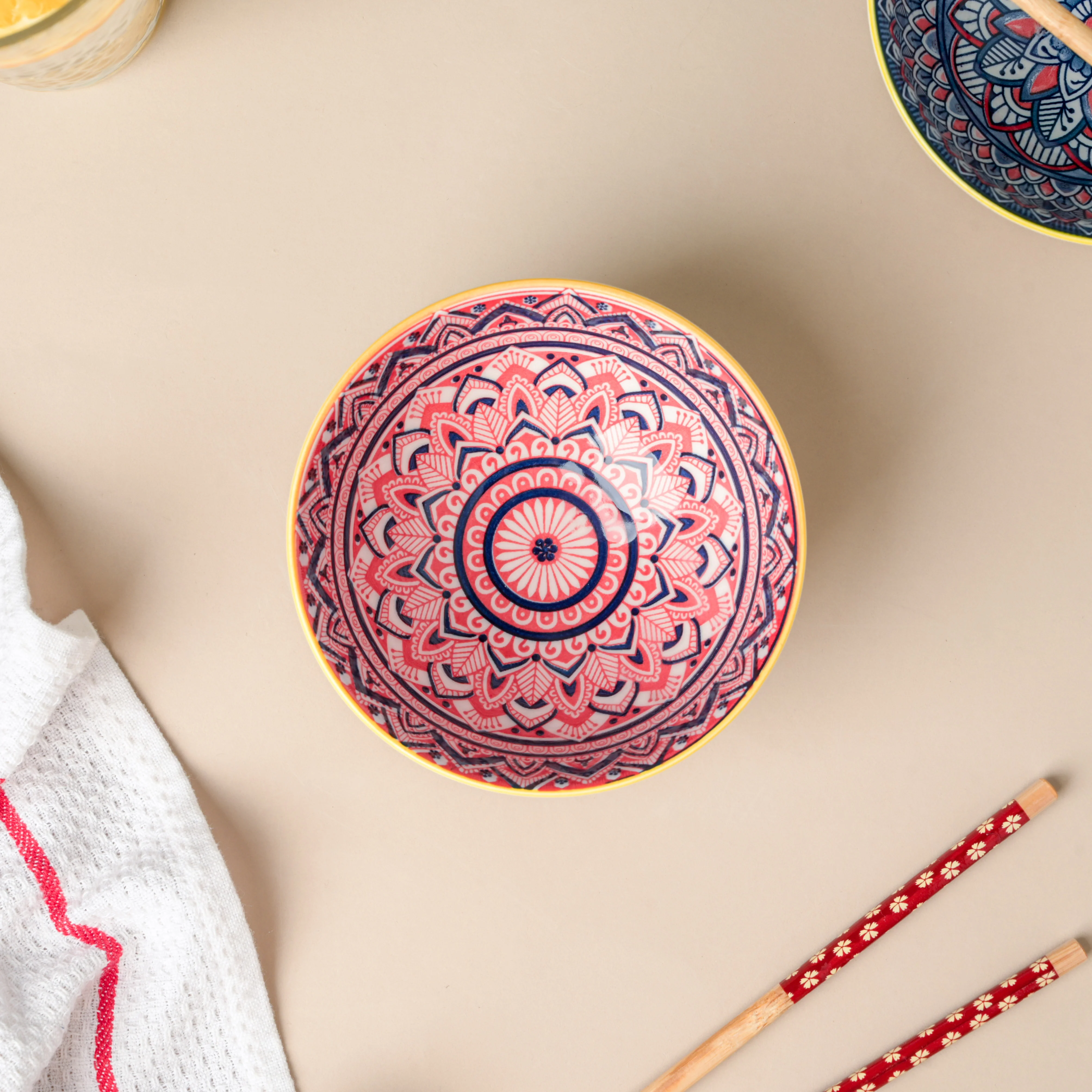 Mandala Snack Bowls And Chopsticks Gift Hamper Set of 6 - Image 5