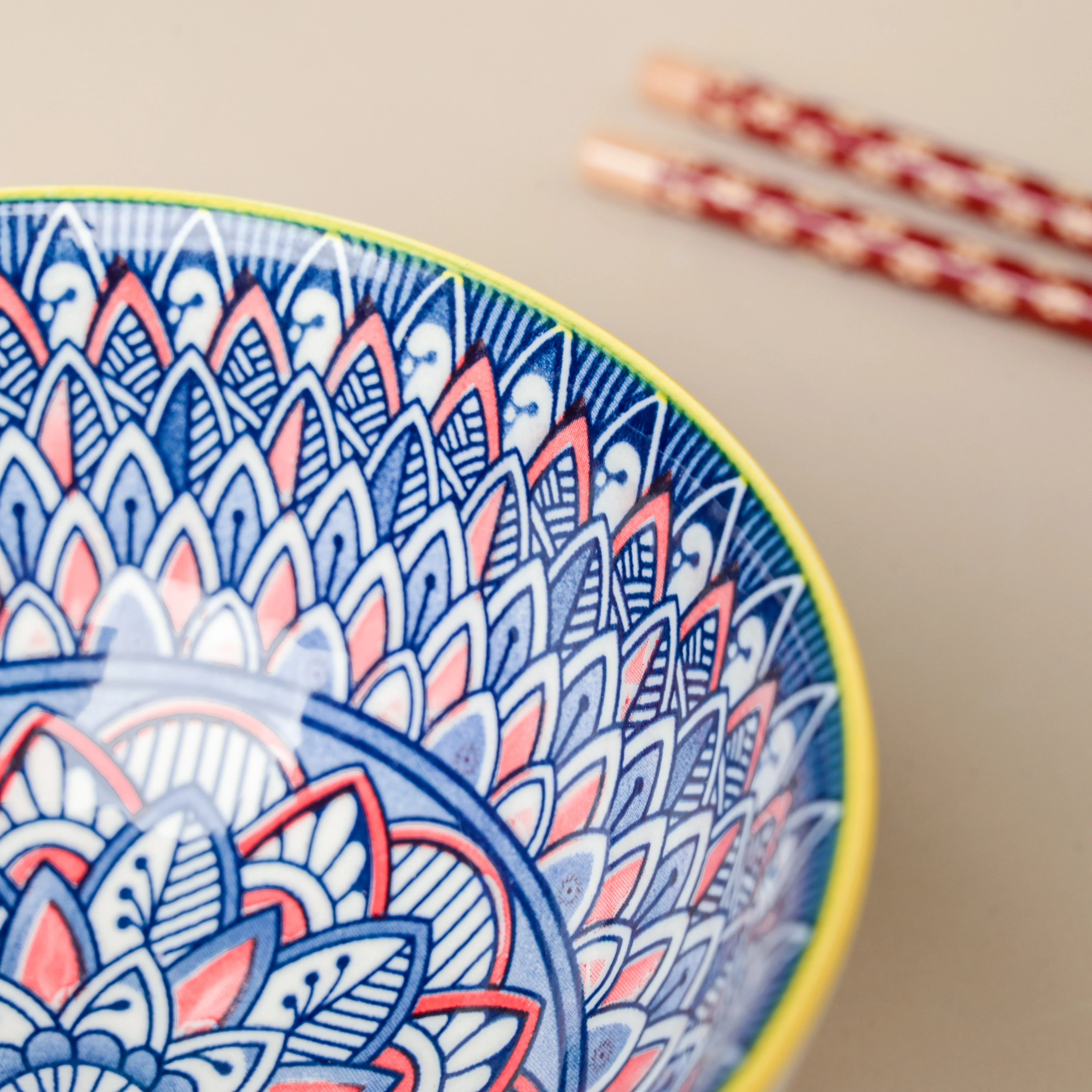 Mandala Snack Bowls And Chopsticks Gift Hamper Set of 6 - Image 6
