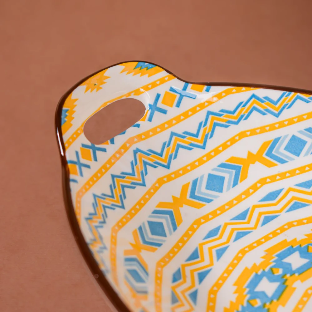 Mandala Spiral Ceramic Baking Plate With Handle - Image 6