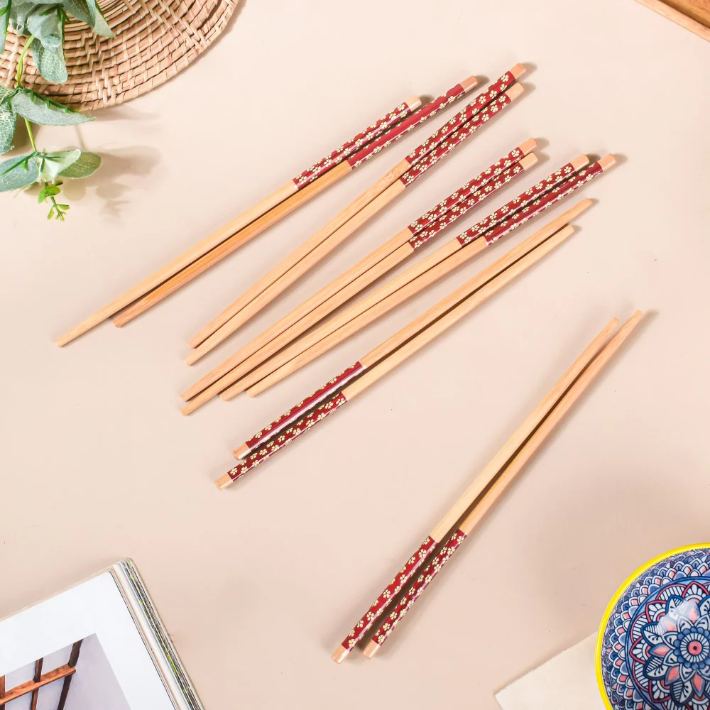 Mandala Snack Bowl & Chopstick Multicolour Set Of 6 - Image 11