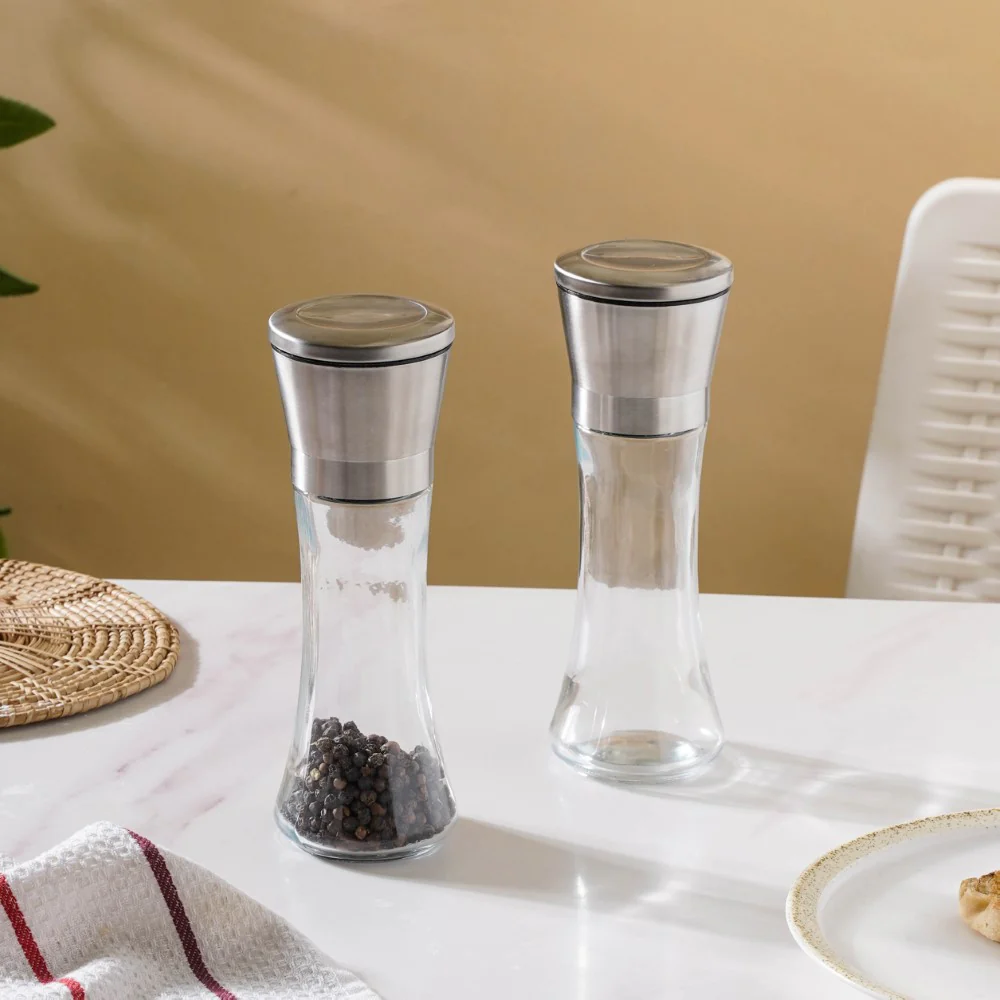 Manual Pepper Grinder Set Of 2 200ml