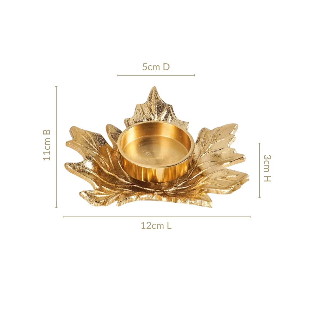 Maple Glow Aluminium Tealight Holder Set Of 2 In Festive Gift Box - Image 6