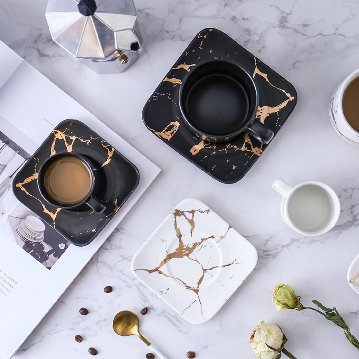 Marble Tea Cup and Saucer - Image 10