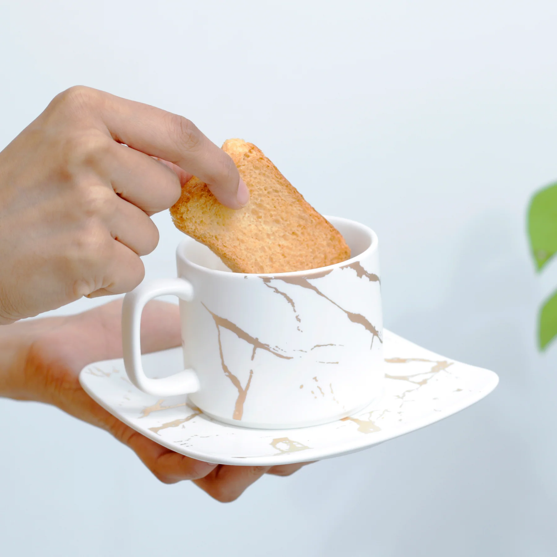 Marble Tea Cup and Saucer - Image 2