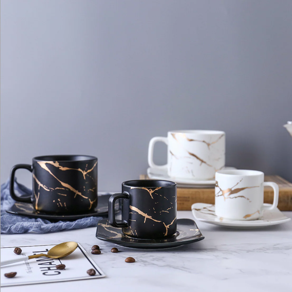 Marble Tea Cup and Saucer - Image 7