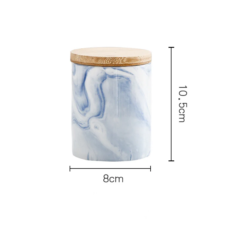 Marble Blue Jar with Lid - Image 10