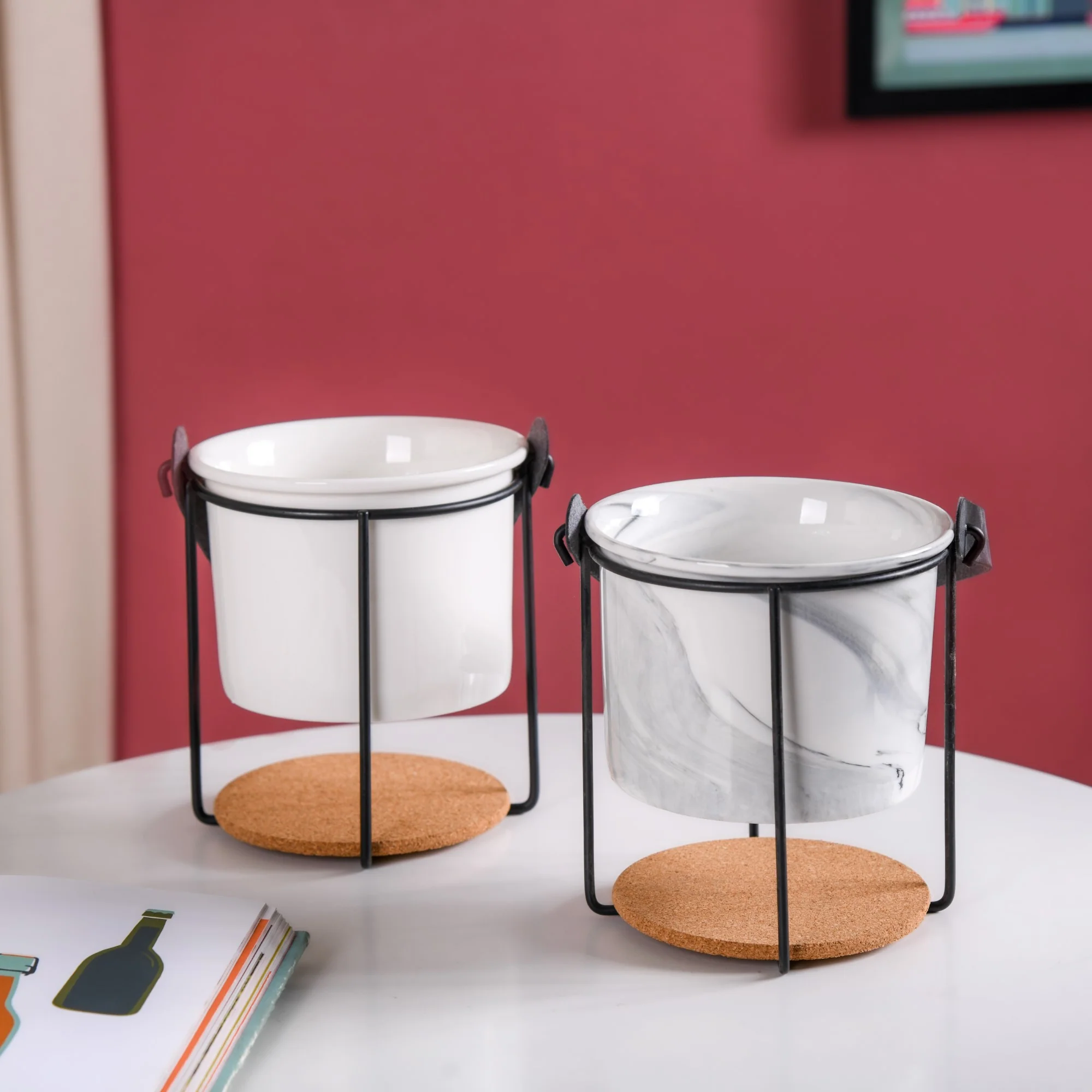 Marble Bucket Style Planter - Image 6