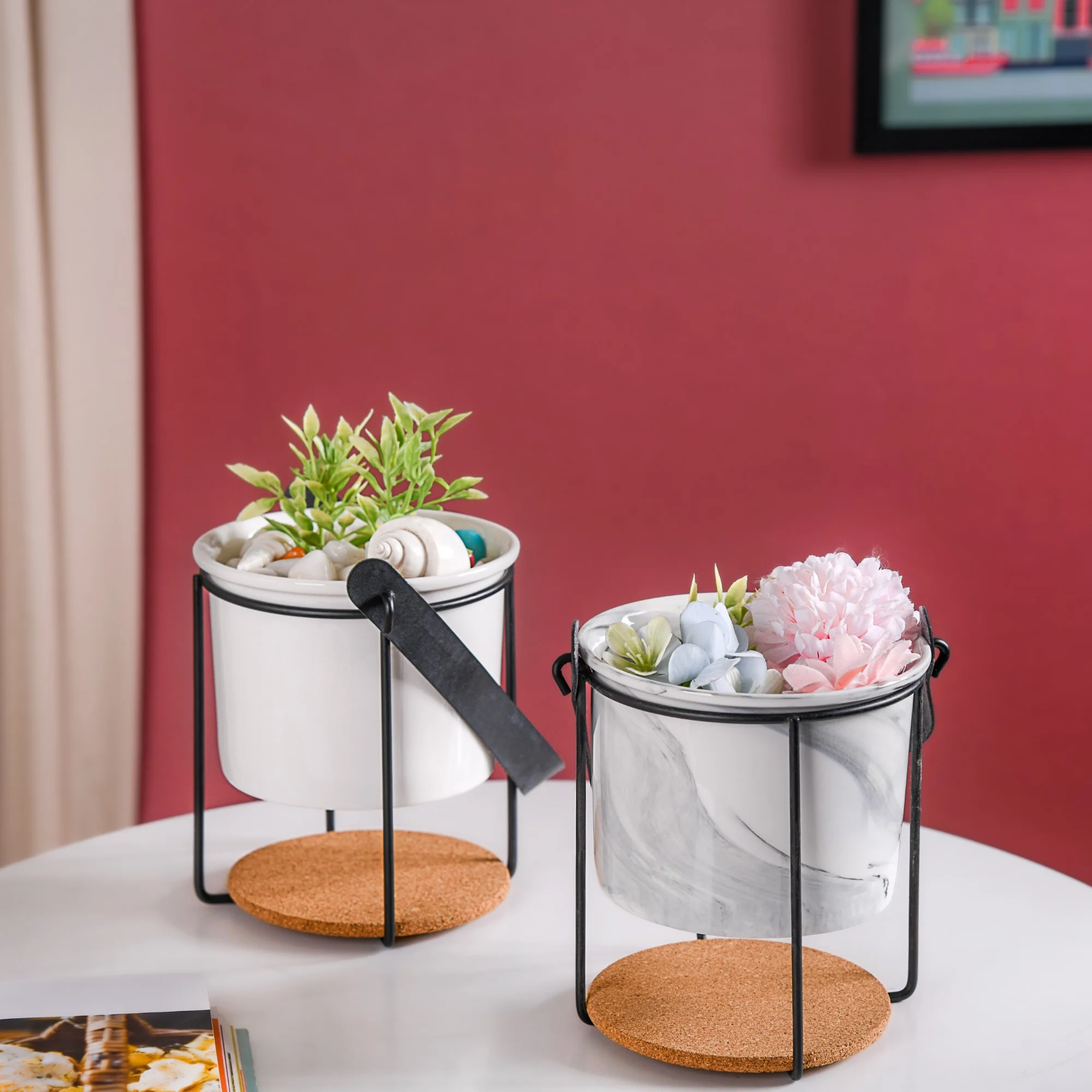 Marble Bucket Style Planter - Image 7
