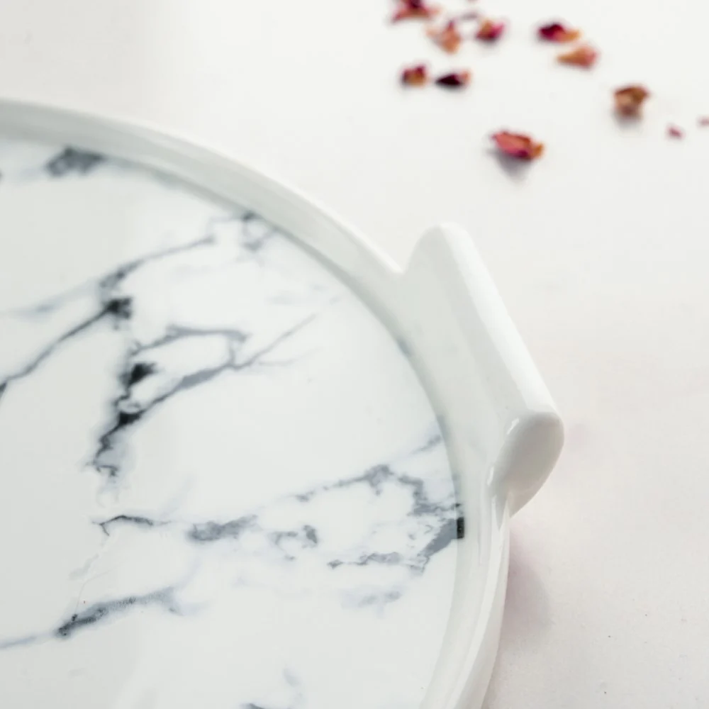 Marble Cake Plate With Cover 11.5 Inch - Image 7