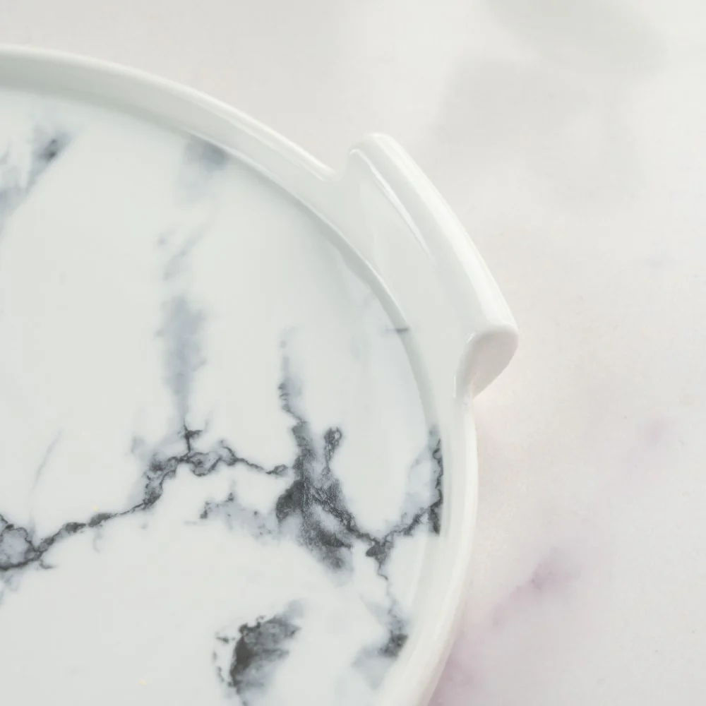 Marble Cake Plate With Cover 8.5 Inch - Image 7
