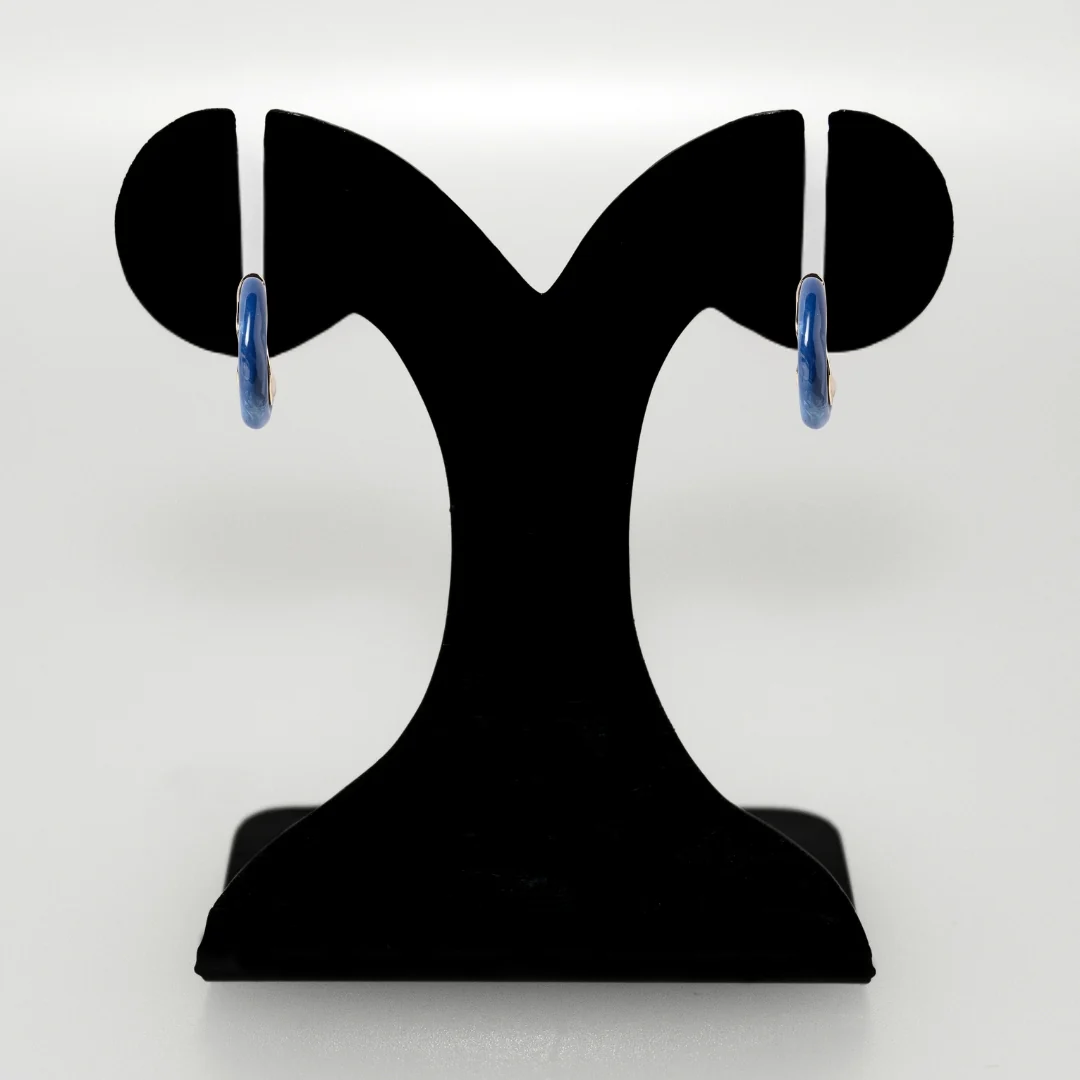 Marble Dreams Hoop Earrings Midnight Blue - Image 6