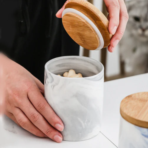 Marble Grey Jar with Lid