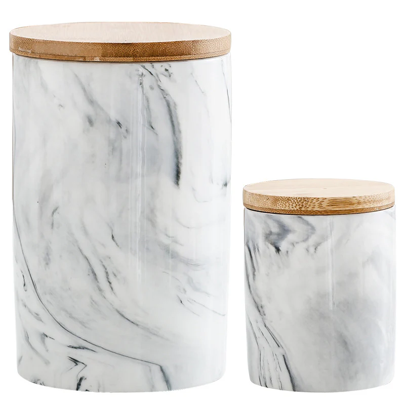 Marble Grey Jar with Lid - Image 8