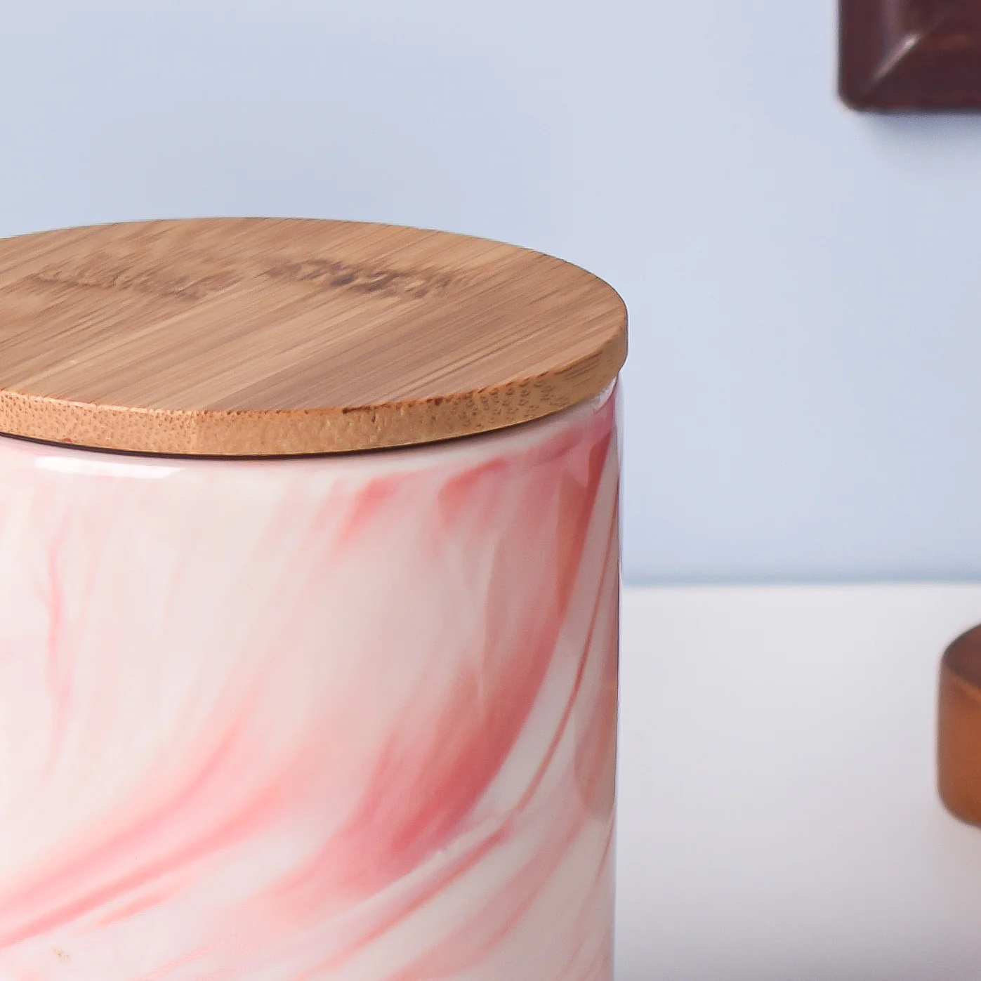 Marble Pink Jar with Lid - Image 5