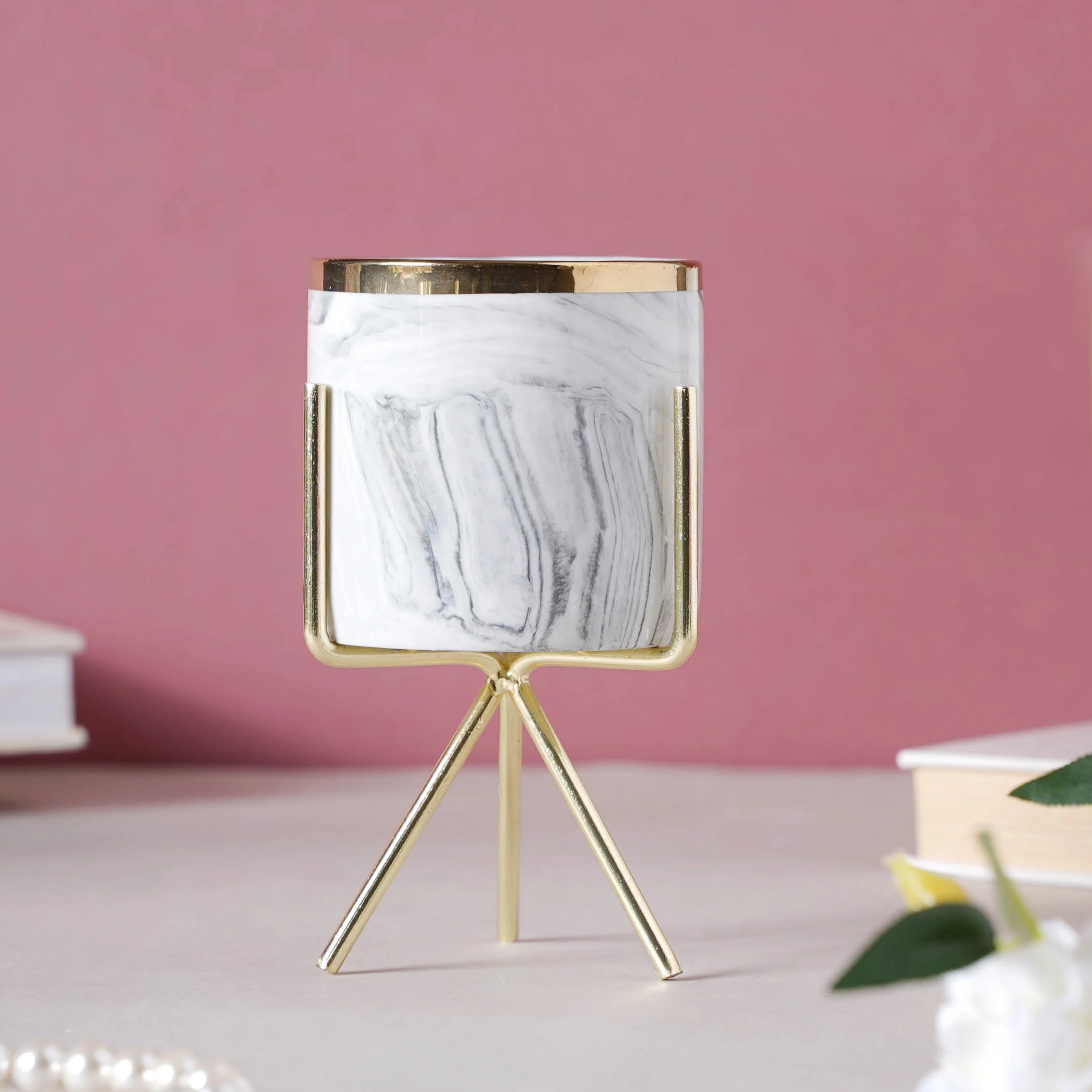 Marble Planter With Stand (M)