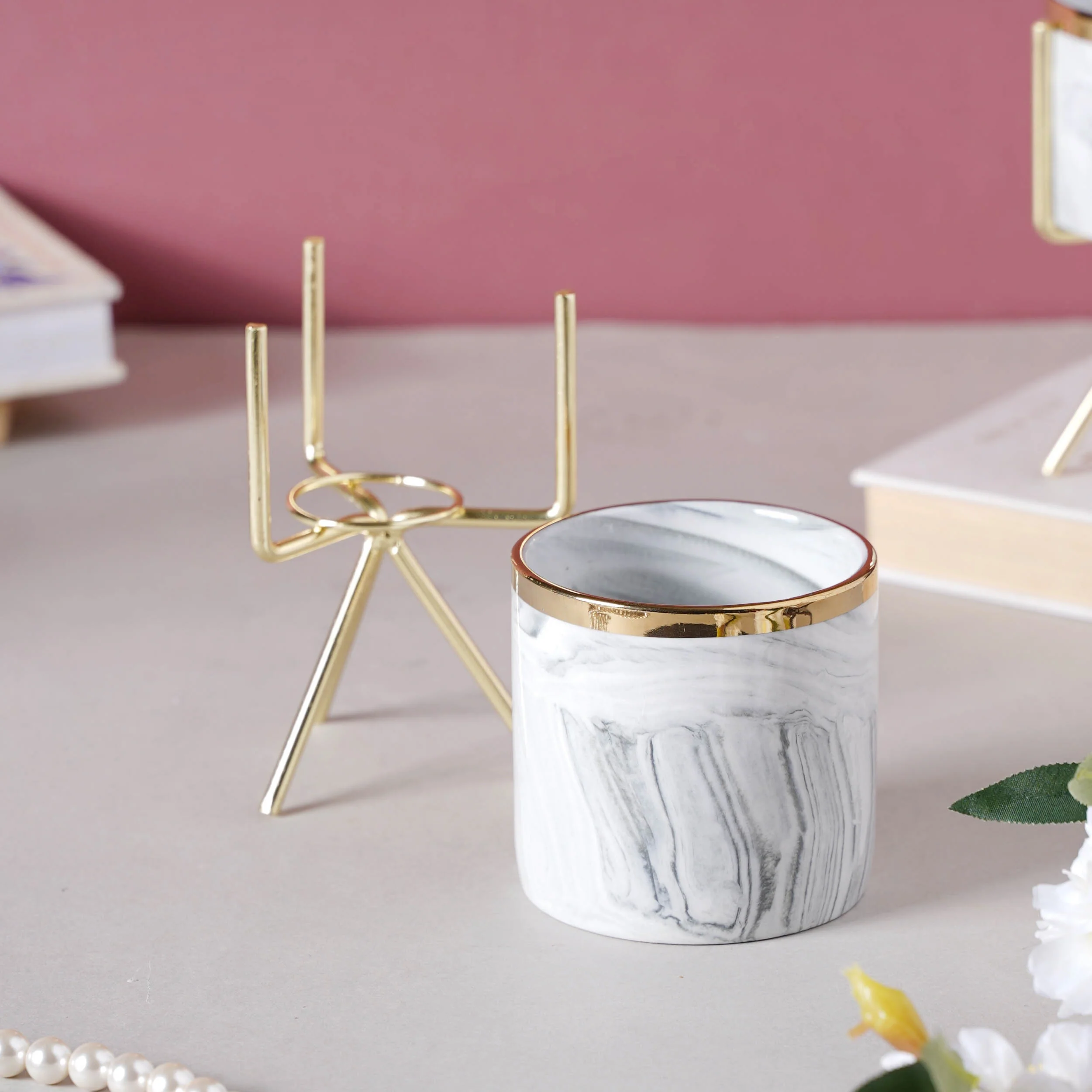 Marble Planter With Stand (M) - Image 6