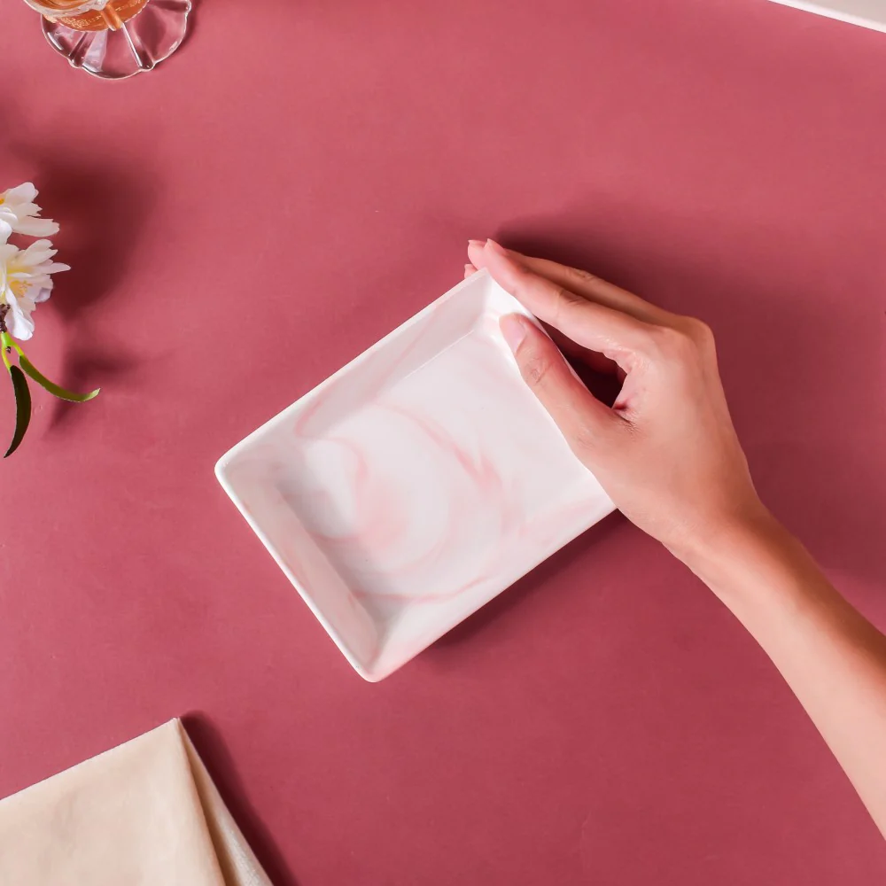 Marble Serving Platter Pink Small 5 inch - Image 2