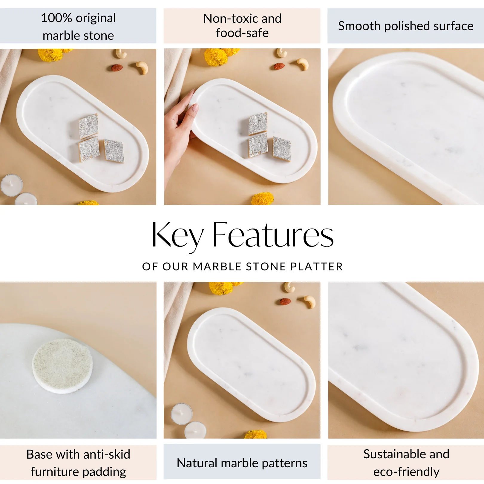 Marble Stone Platter 10 Inch - Image 6