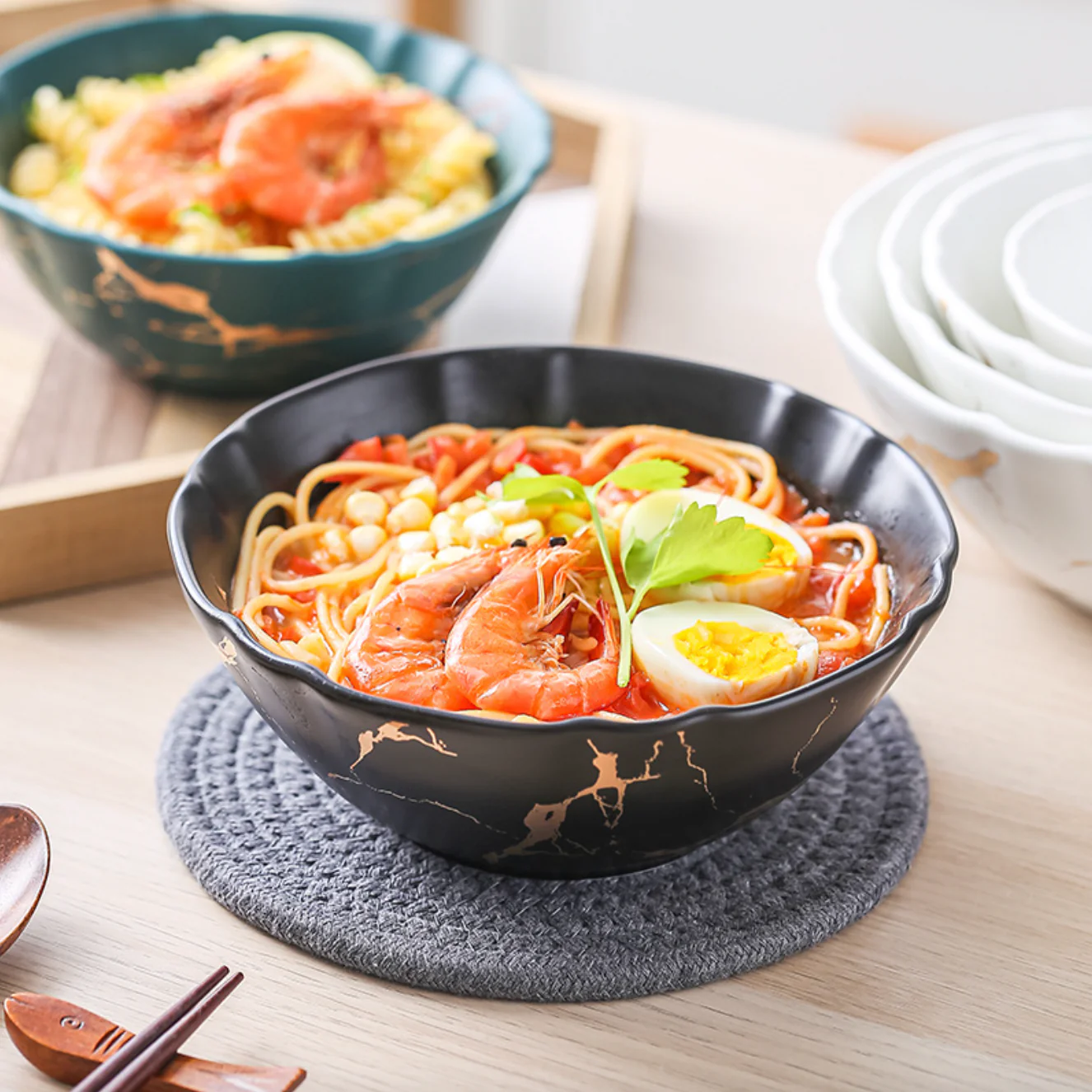 Marble Texture Soup Bowl - Image 5