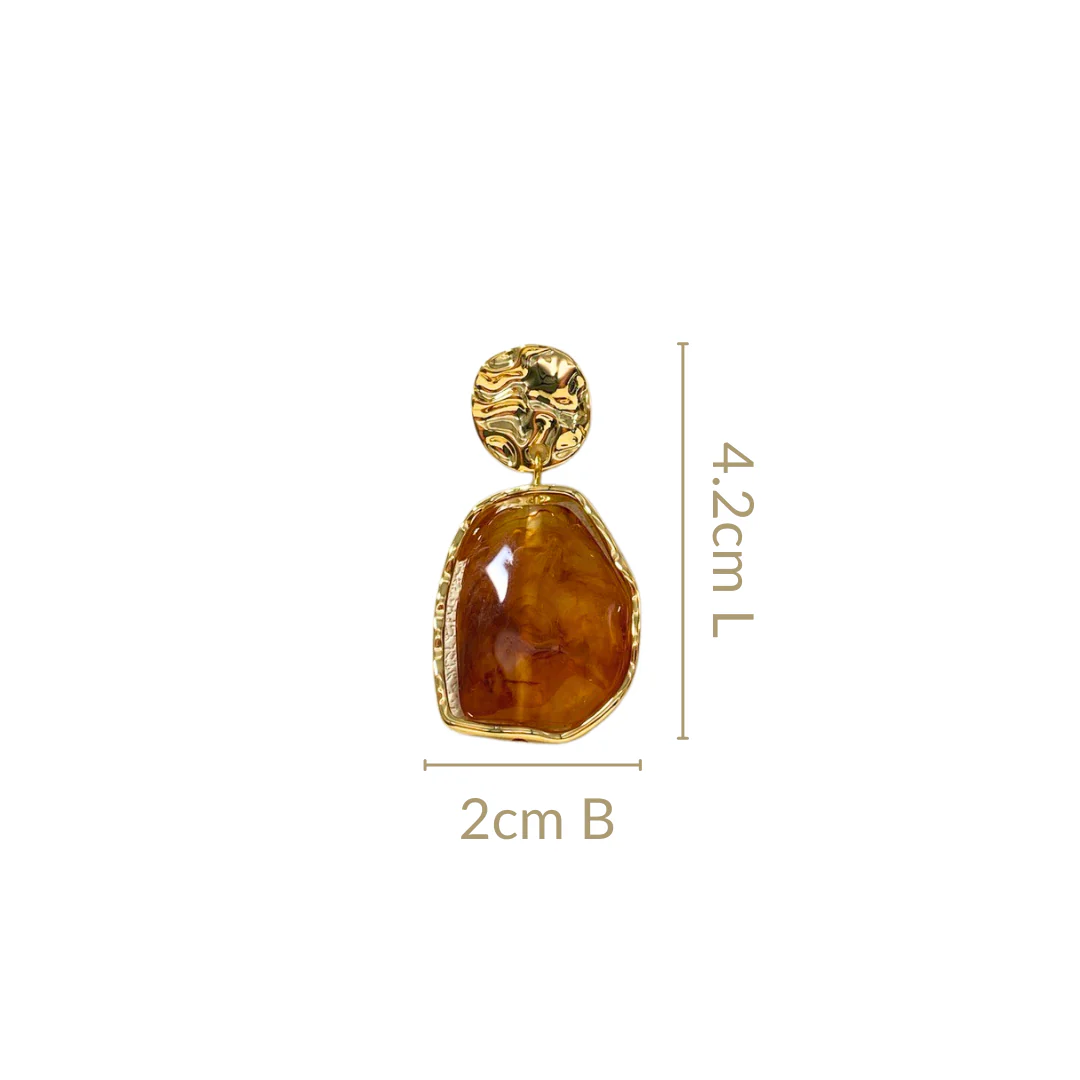 Marble Veil Dangle Earrings Amber - Image 3