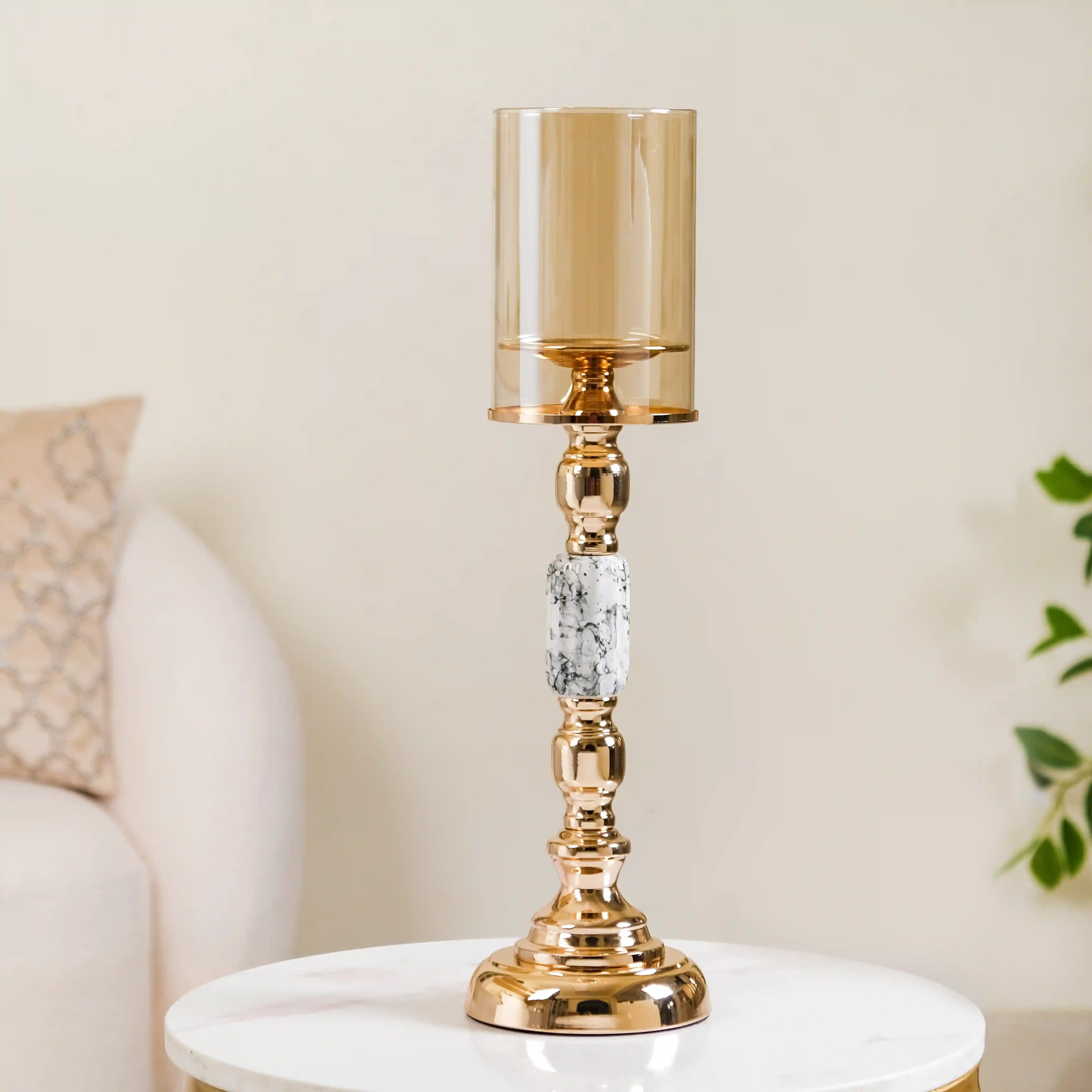 Marble Vintage Candle Holders Set Of 2 - Image 3
