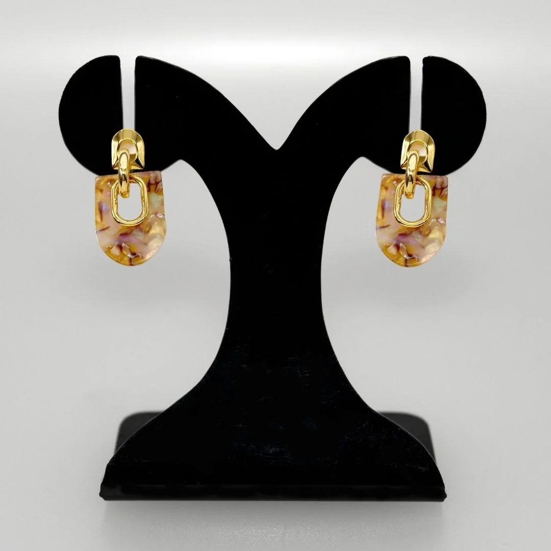 Marbled Arches Earrings Brown - Image 6