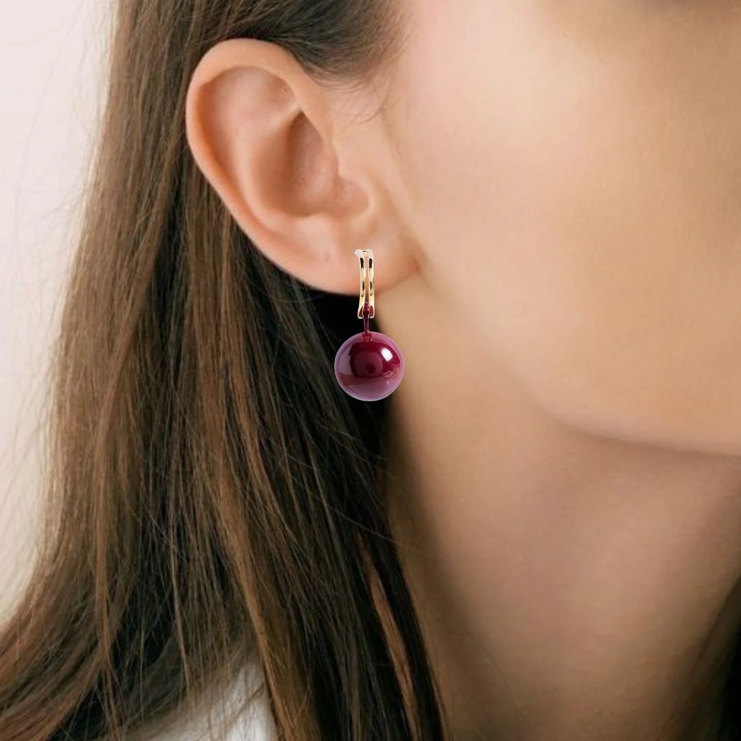Maroon Grace Drop Dangler - Image 5