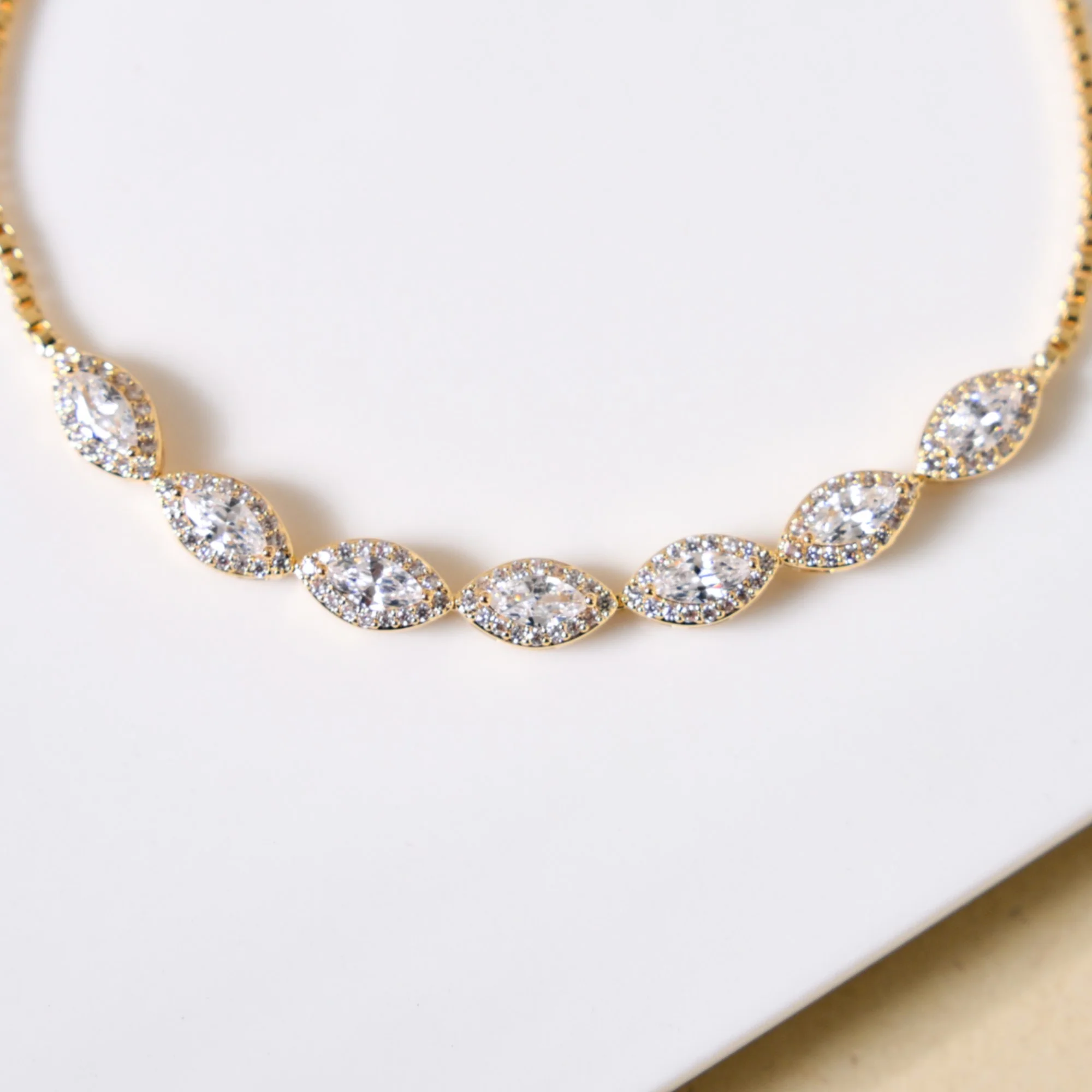 Marquise Cut Charm Gold Bracelet - Image 5