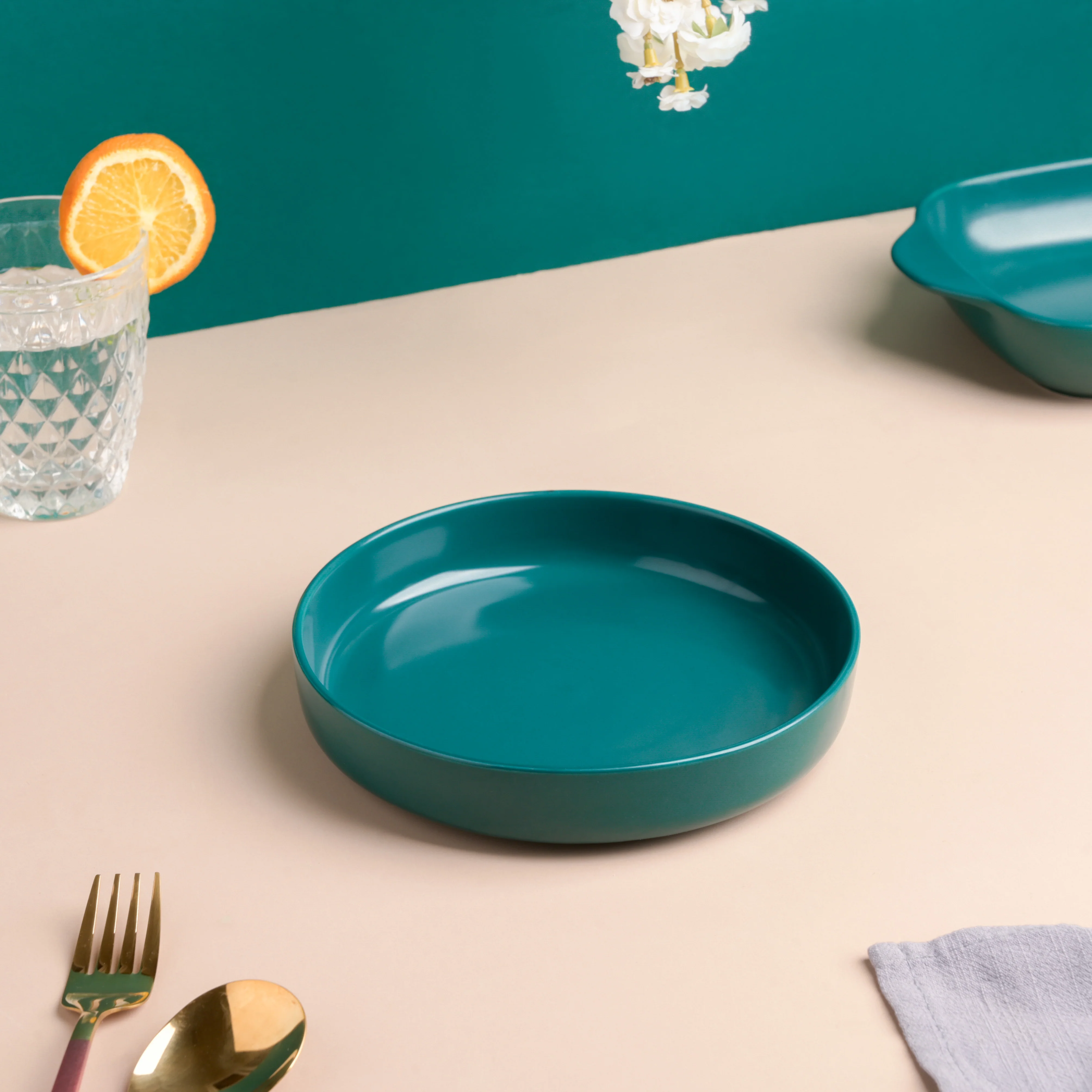 Matte Green Deep Plate - Image 7