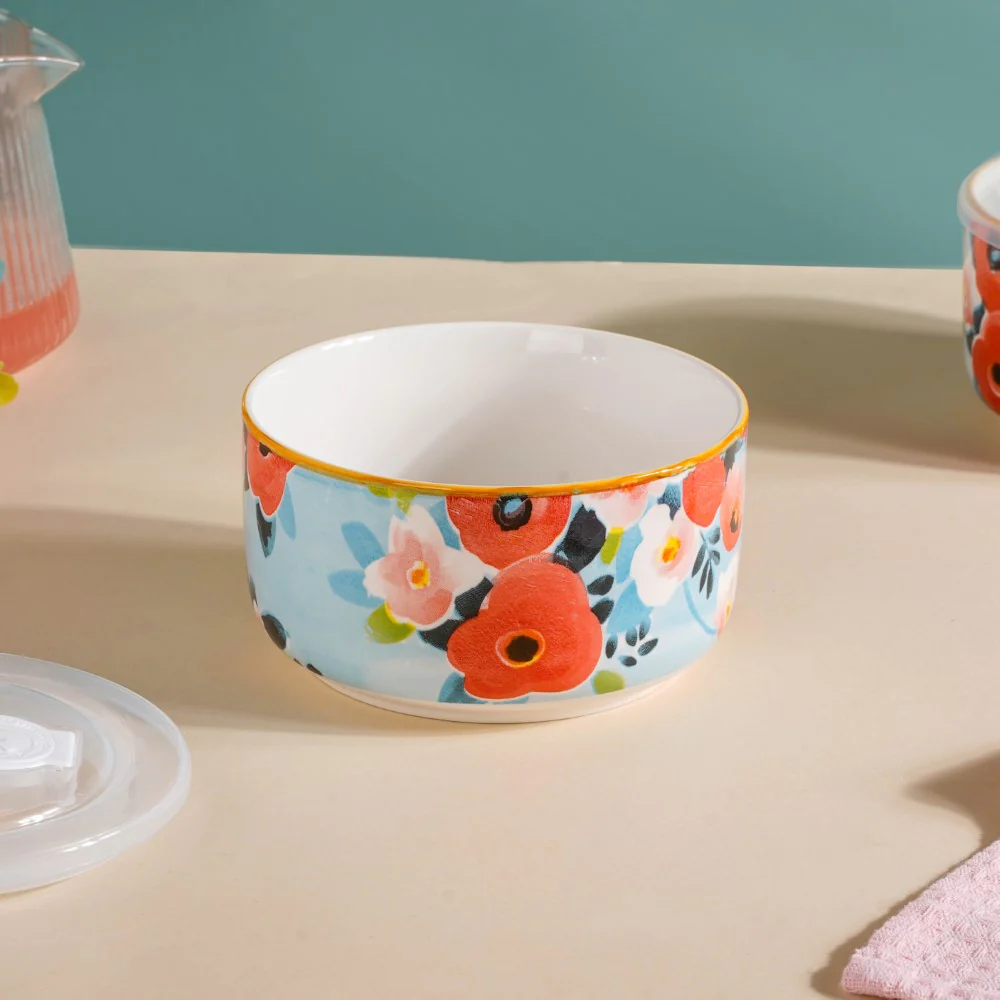 Meadow Muse Ceramic Lunch Box Blue 550 ml Set Of 2 - Image 16