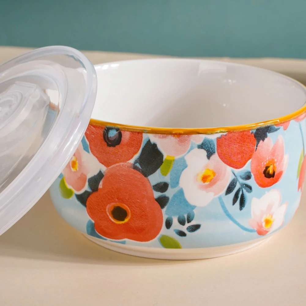 Meadow Muse Ceramic Lunch Box Blue 550 ml Set Of 2 - Image 9
