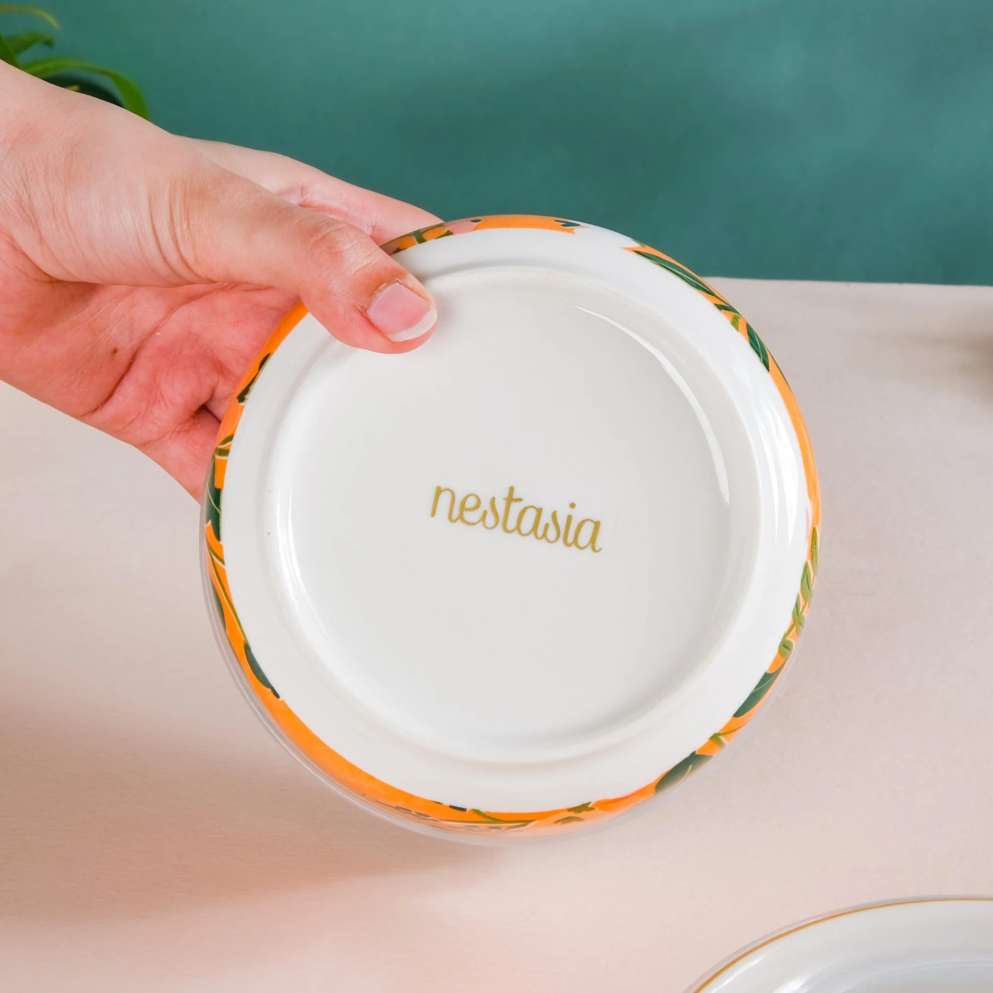 Meadow Muse Ceramic Lunch Box Orange 550 ml Set Of 2 - Image 4