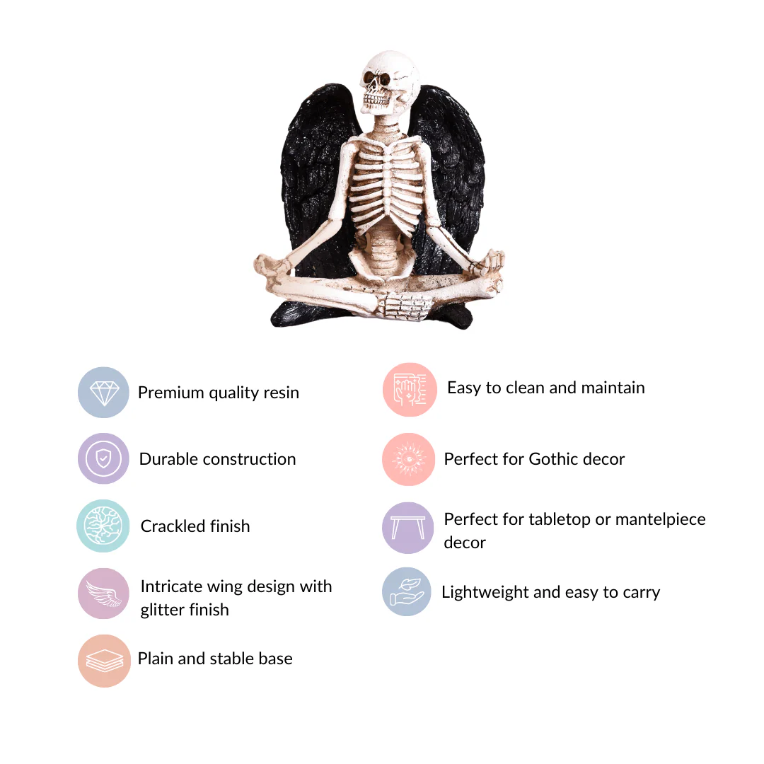 Meditating Fallen Angel Skeleton Showpiece - Image 5
