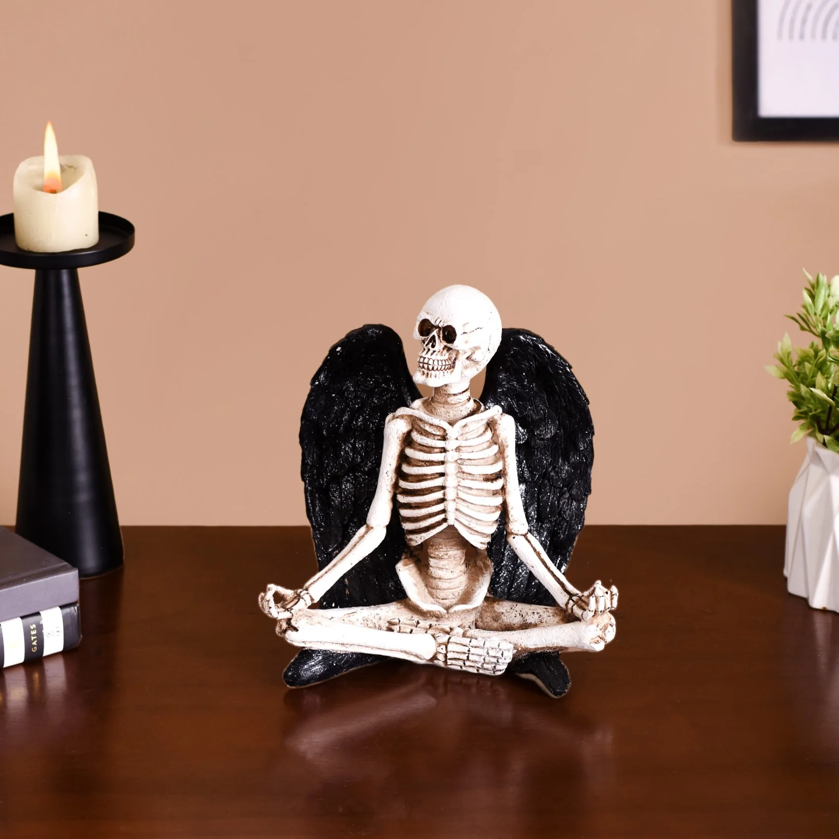 Meditating Fallen Angel Skeleton Showpiece - Image 7