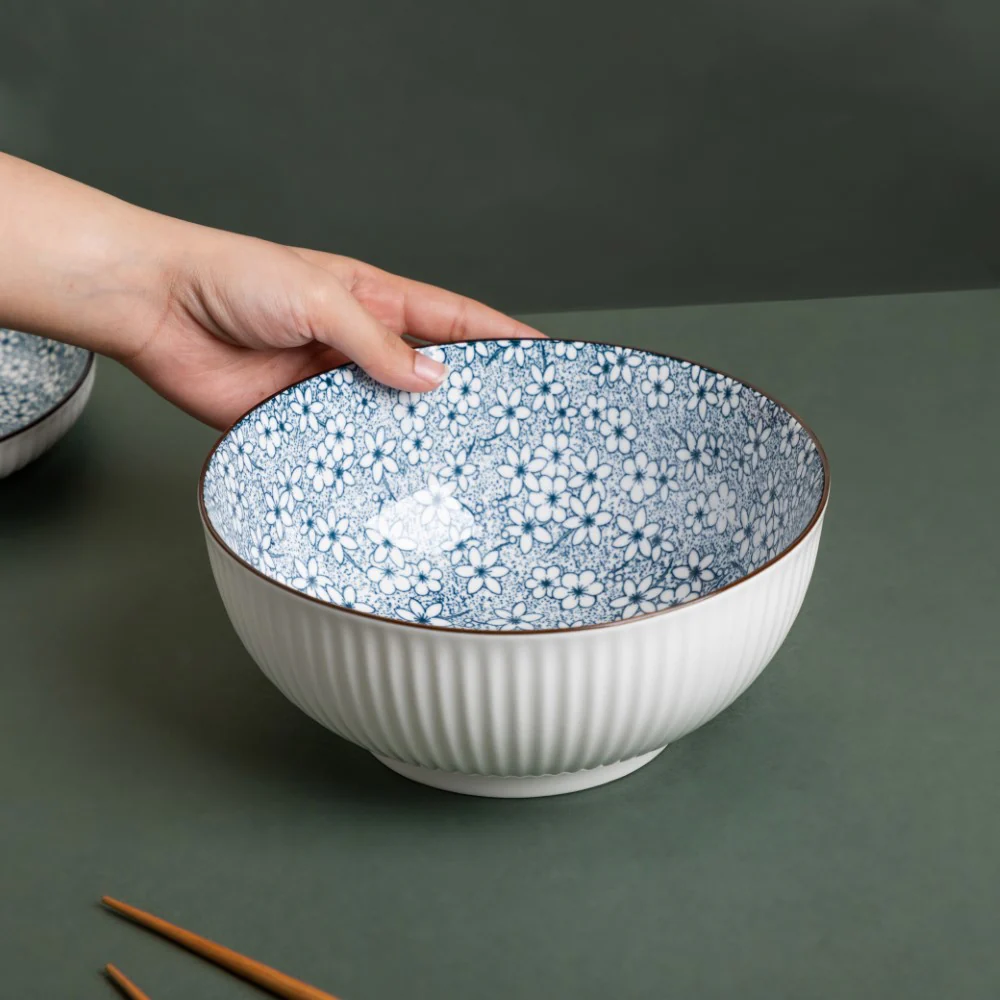Meraki Floral Ceramic Serving Bowl 800 ml - Image 2