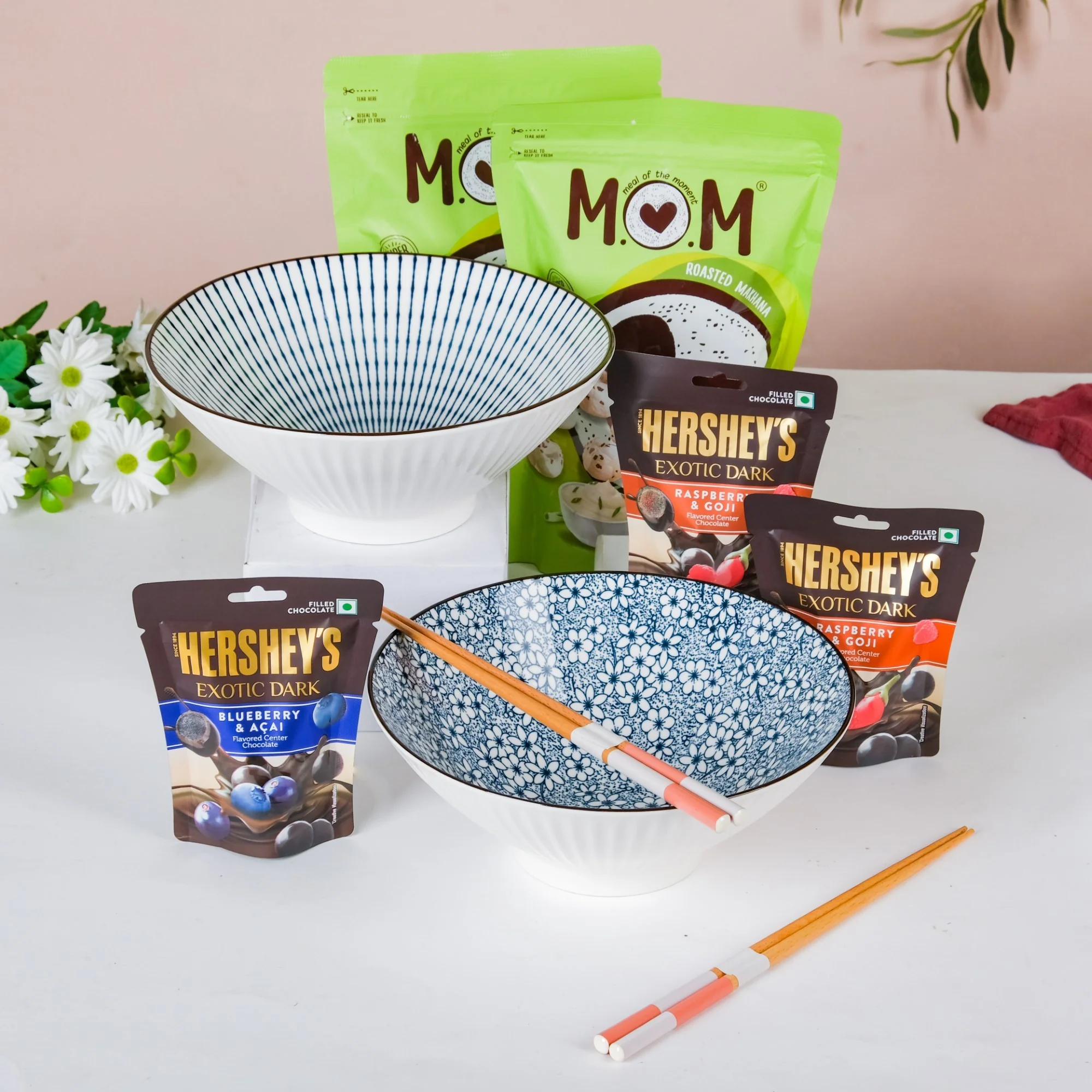 Meraki Noodle Bowl And Chopstick Gift Hamper Set Of 9